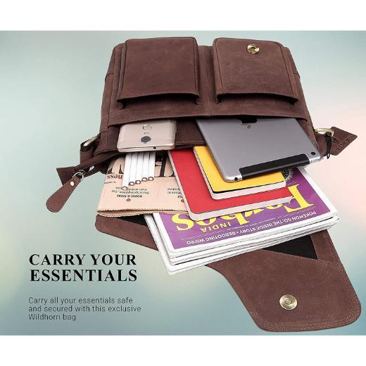 CAISTOR Leather Messenger Bag for Men - WILDHORN