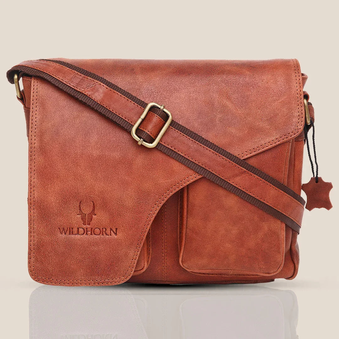 CAISTOR Leather Messenger Bag for Men - WILDHORN