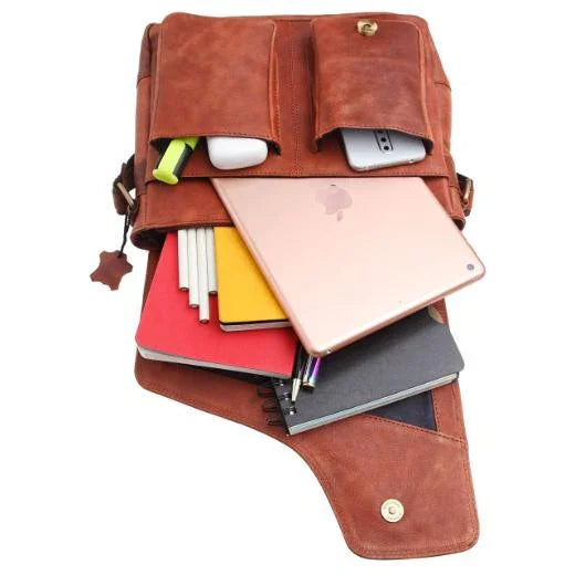 CAISTOR Leather Messenger Bag for Men - WILDHORN