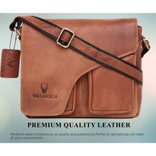CAISTOR Leather Messenger Bag for Men - WILDHORN
