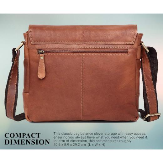CAISTOR Leather Messenger Bag for Men - WILDHORN