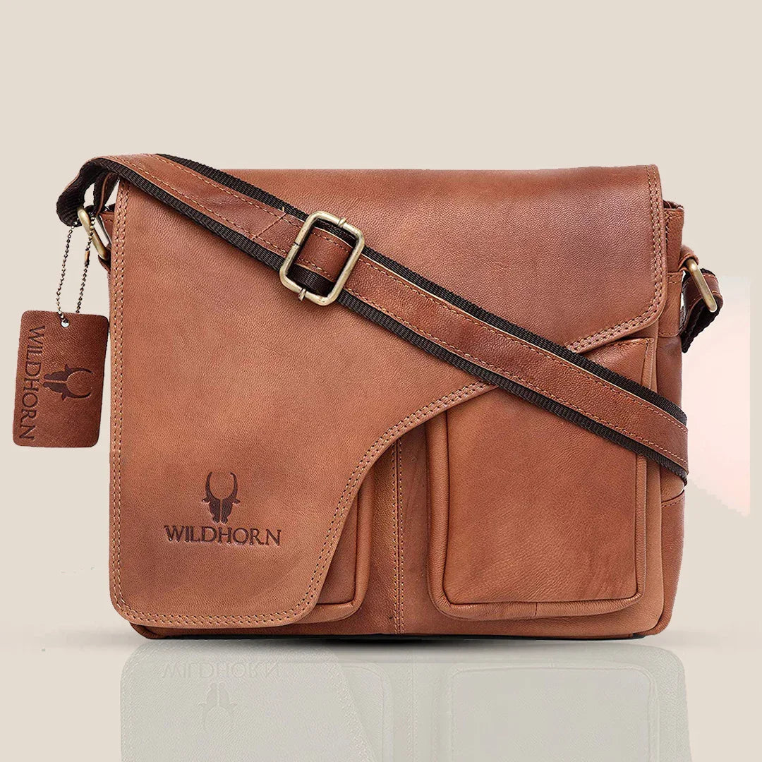 CAISTOR Leather Messenger Bag for Men - WILDHORN