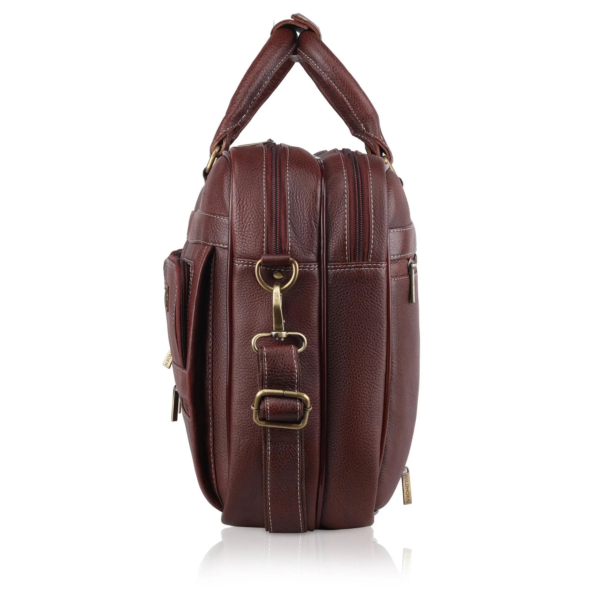 CAMBRIDGE Leather Laptop Messenger Bag for Men - WILDHORN