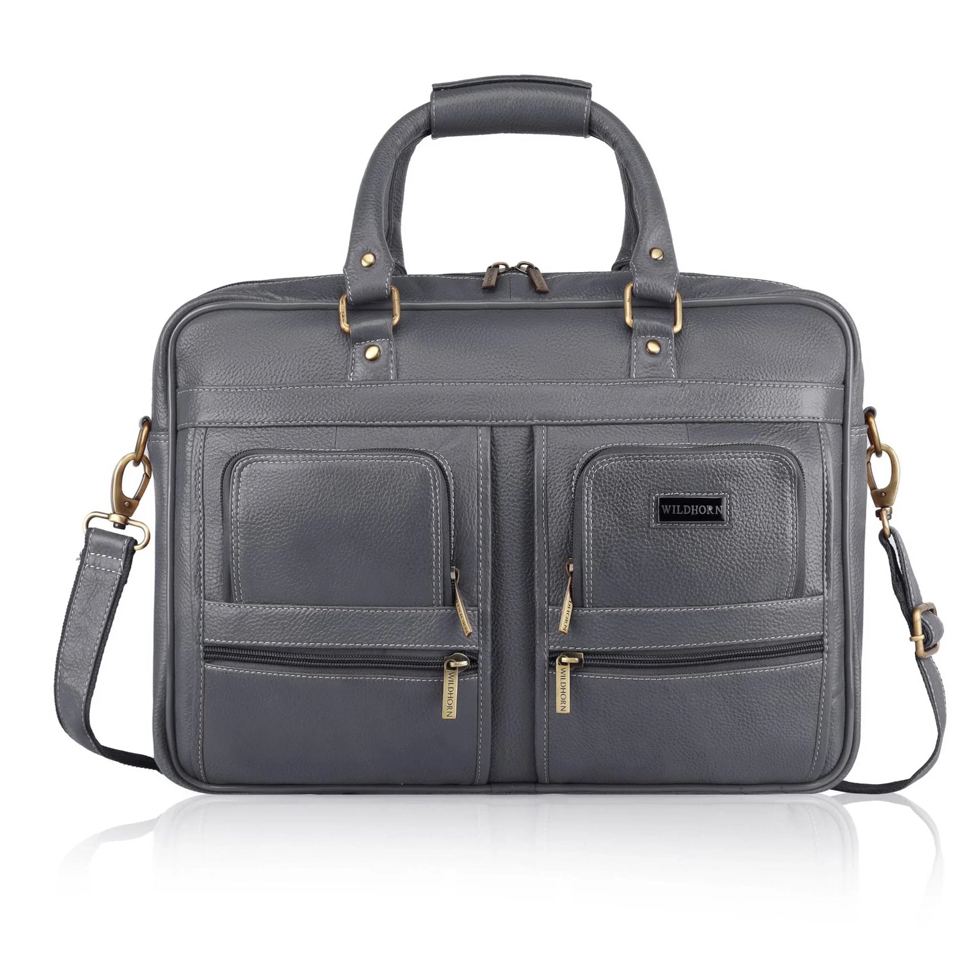 CAMBRIDGE Leather Laptop Messenger Bag for Men - WILDHORN