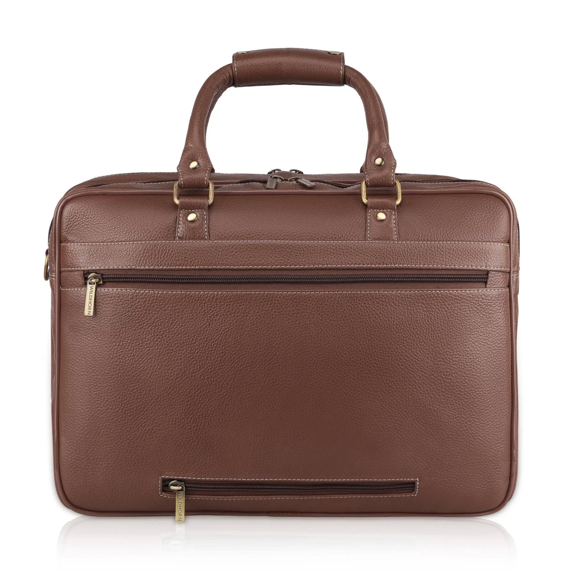 CAMBRIDGE Leather Laptop Messenger Bag for Men - WILDHORN