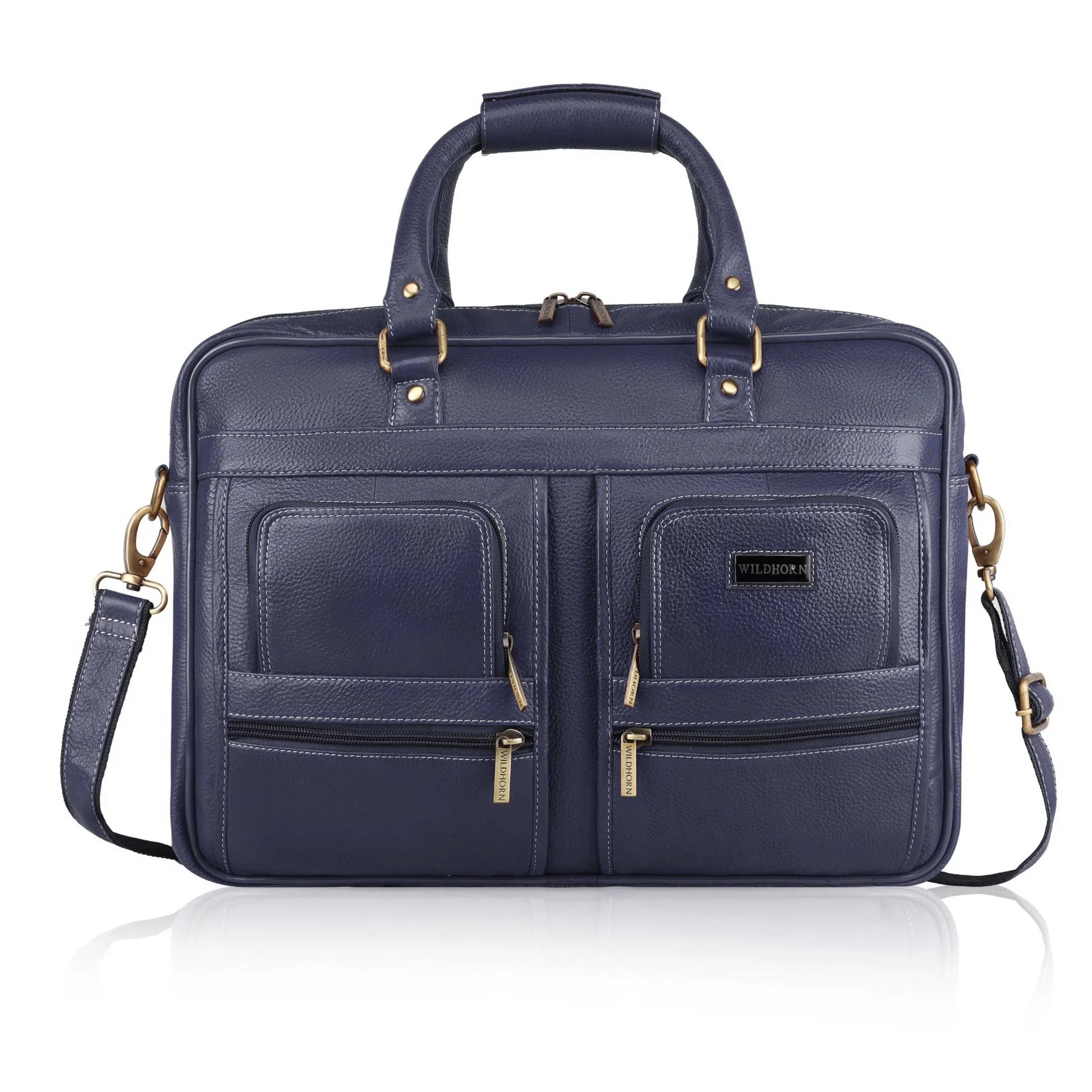 CAMBRIDGE Leather Laptop Messenger Bag for Men - WILDHORN