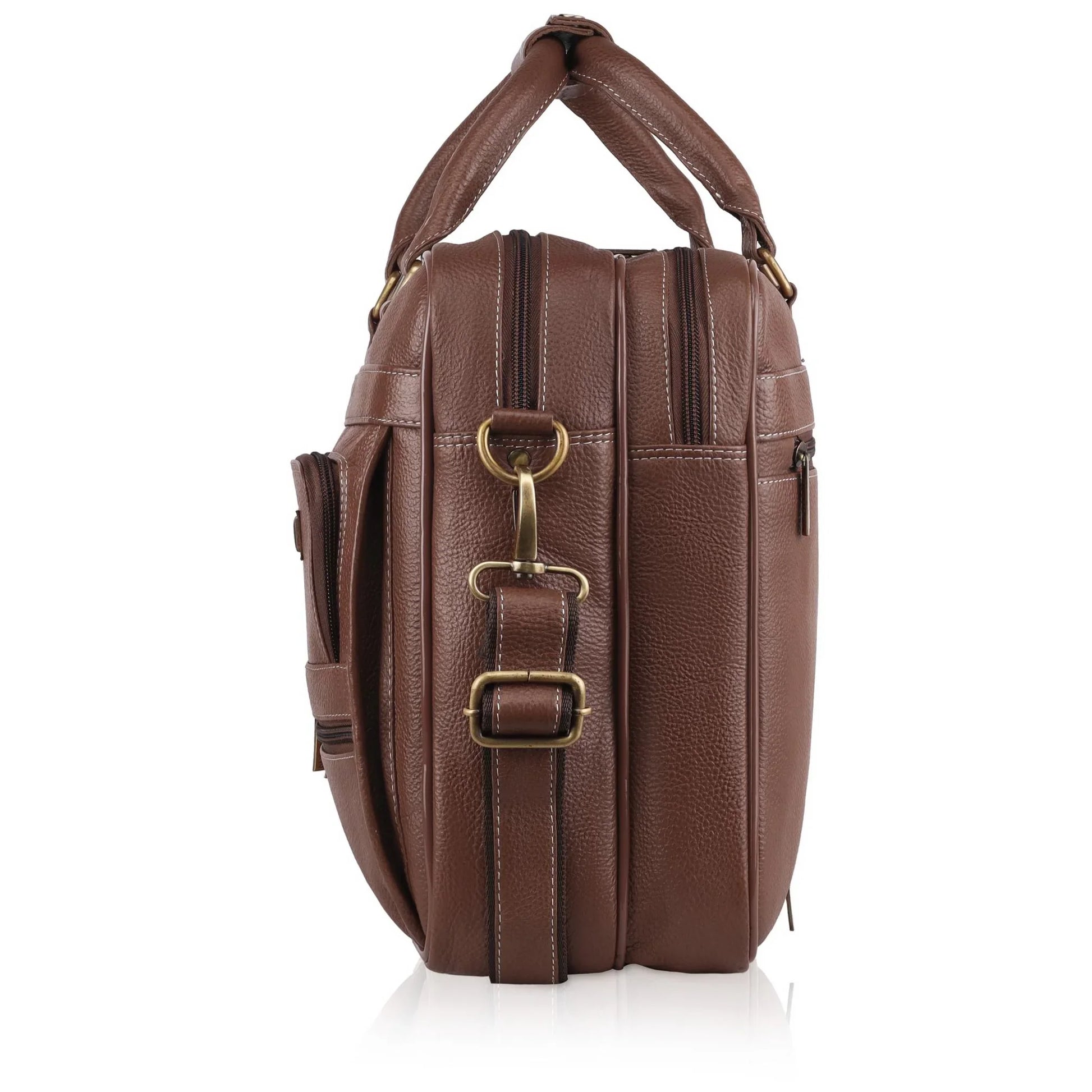 CAMBRIDGE Leather Laptop Messenger Bag for Men - WILDHORN