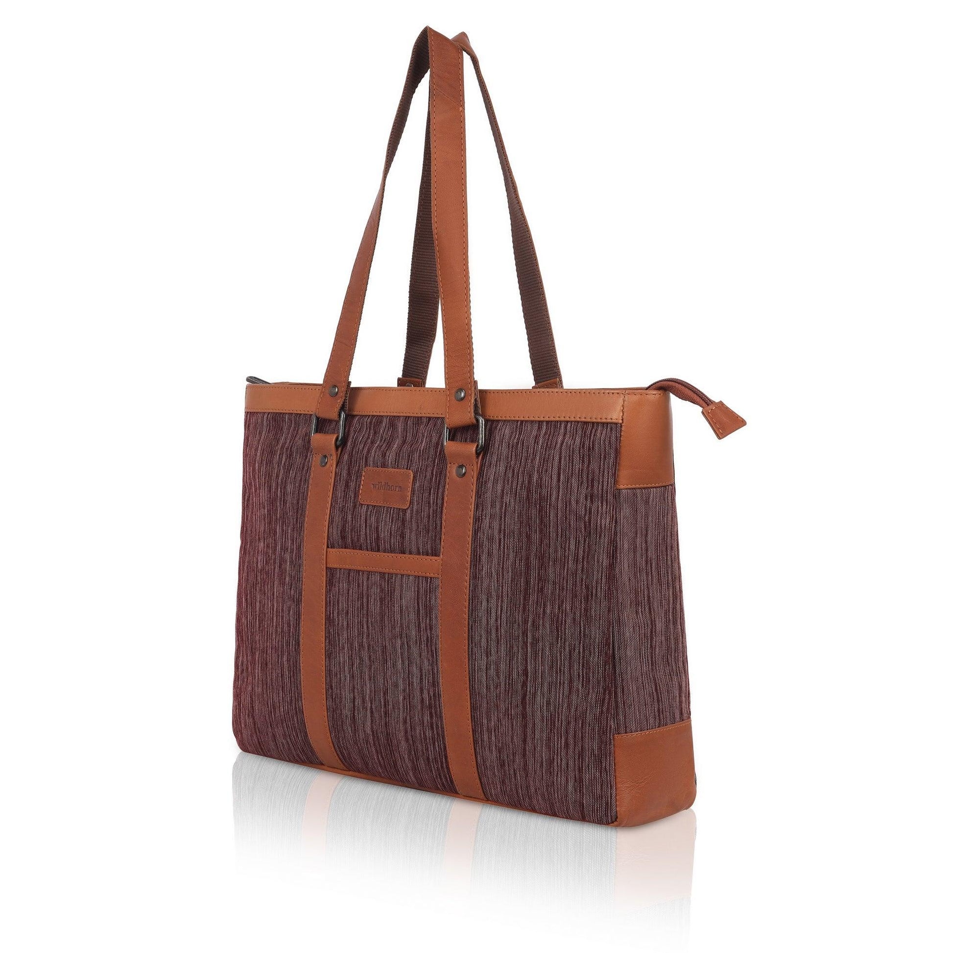 CAROLINA Canvas Laptop Tote Bag for Women I 15.6 inch Canvas Shoulder Bag - WILDHORN