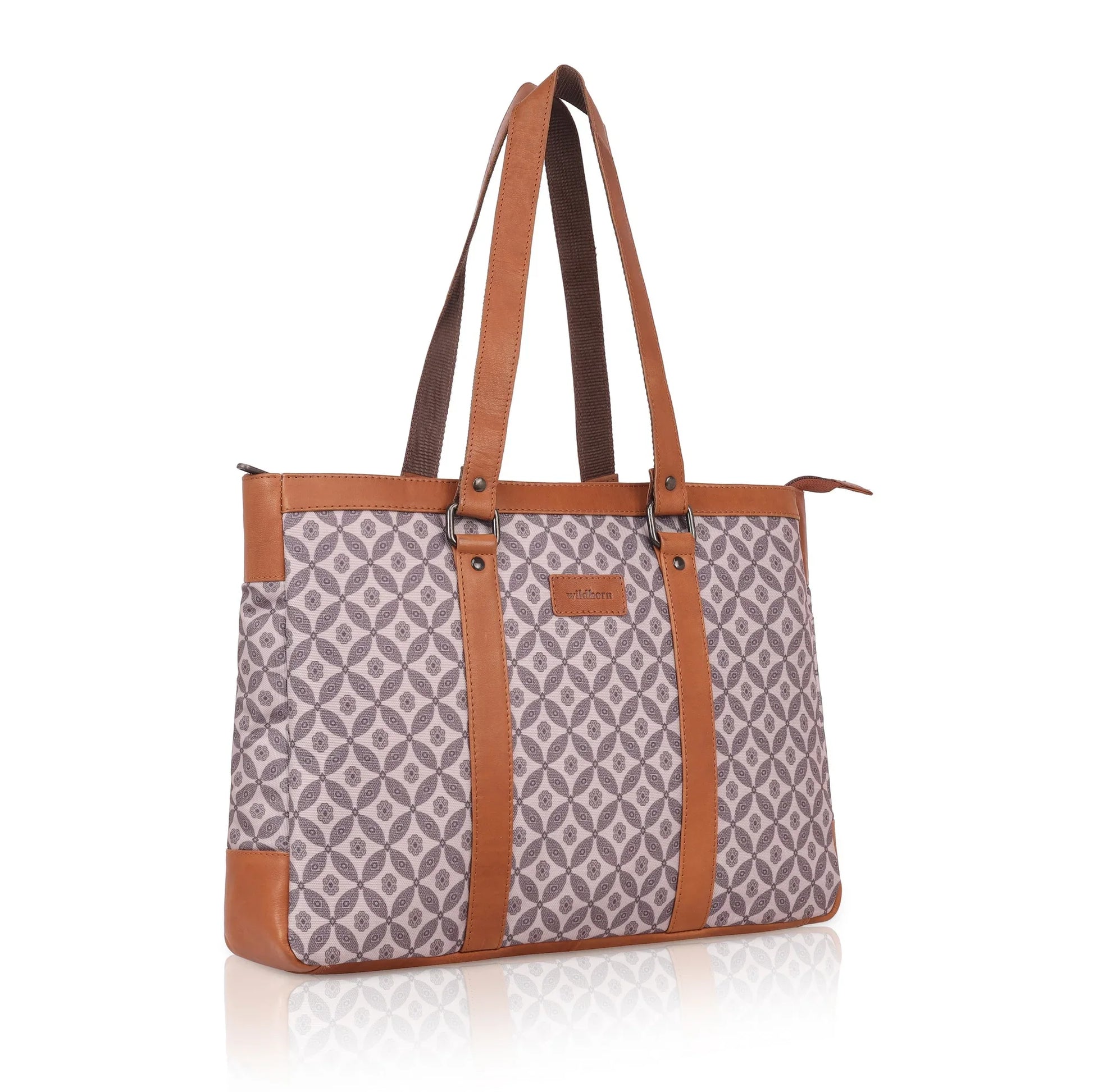 CAROLINA Laptop Tote Bag for Women I 15.6 inch Canvas Shoulder Bags for Laptop I Computer Messenger Purse I Handbag Office Briefcase Bag - WILDHORN