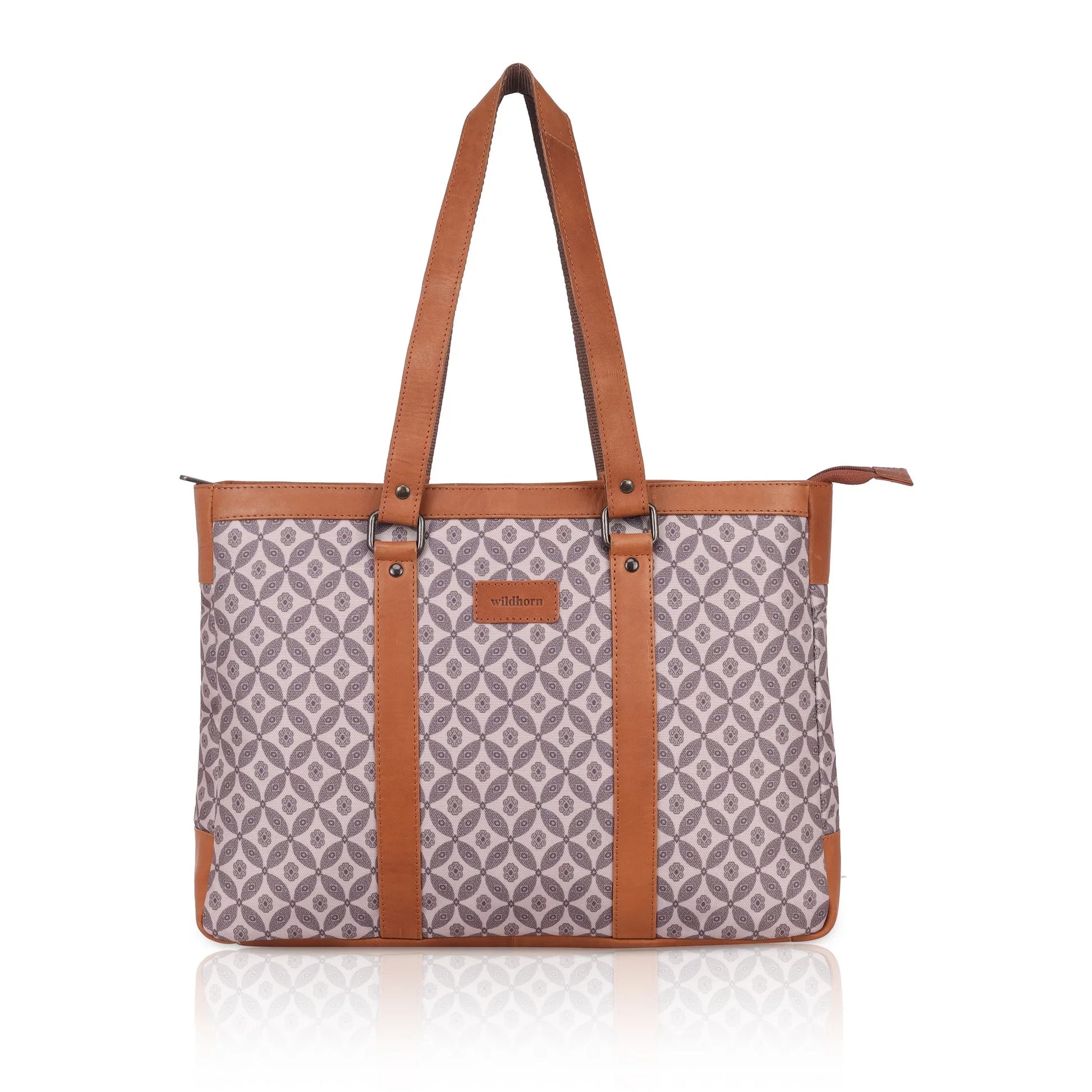 CAROLINA Laptop Tote Bag for Women I 15.6 inch Canvas Shoulder Bags for Laptop I Computer Messenger Purse I Handbag Office Briefcase Bag - WILDHORN