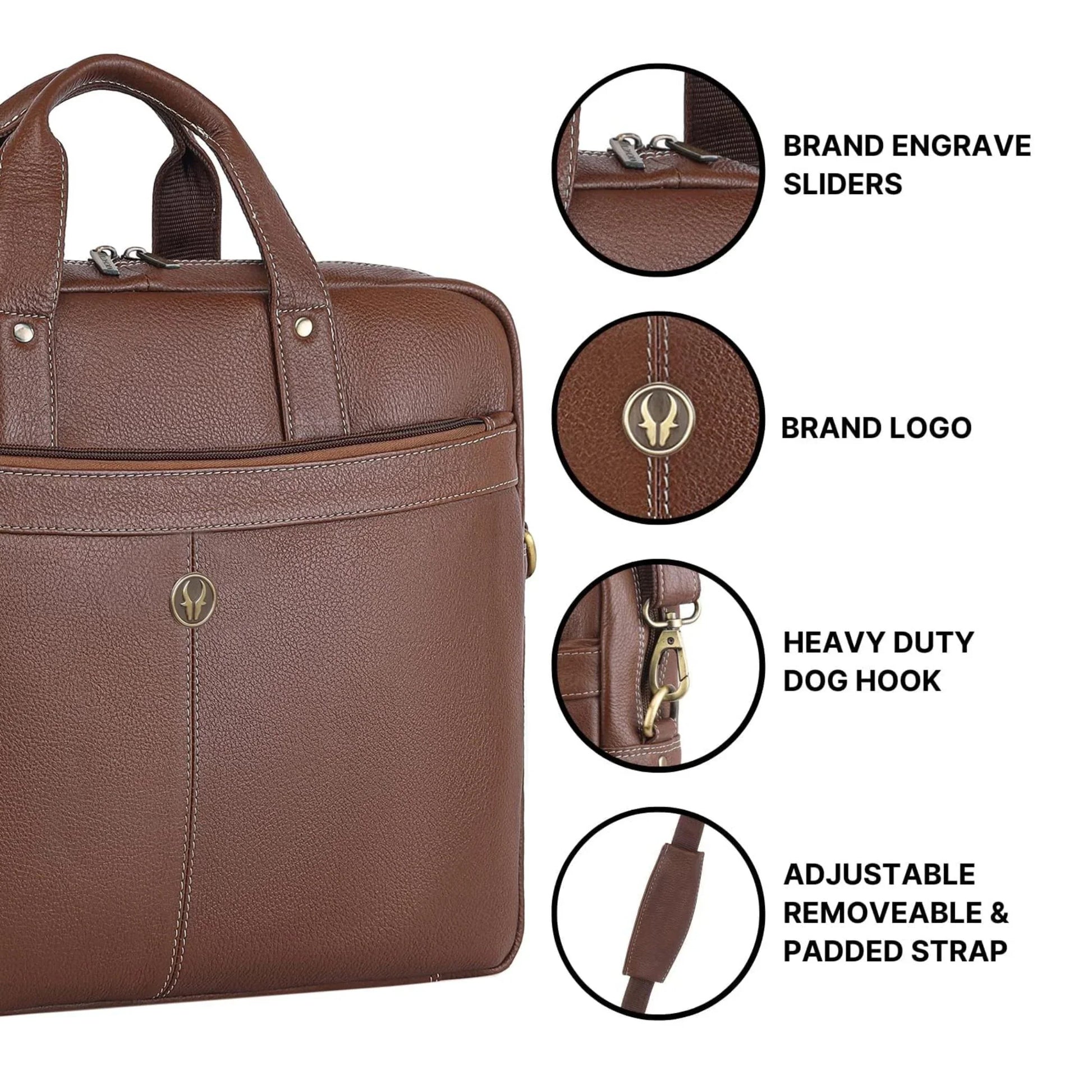 CHESTER Leather Laptop Messenger Bag for Men - WILDHORN