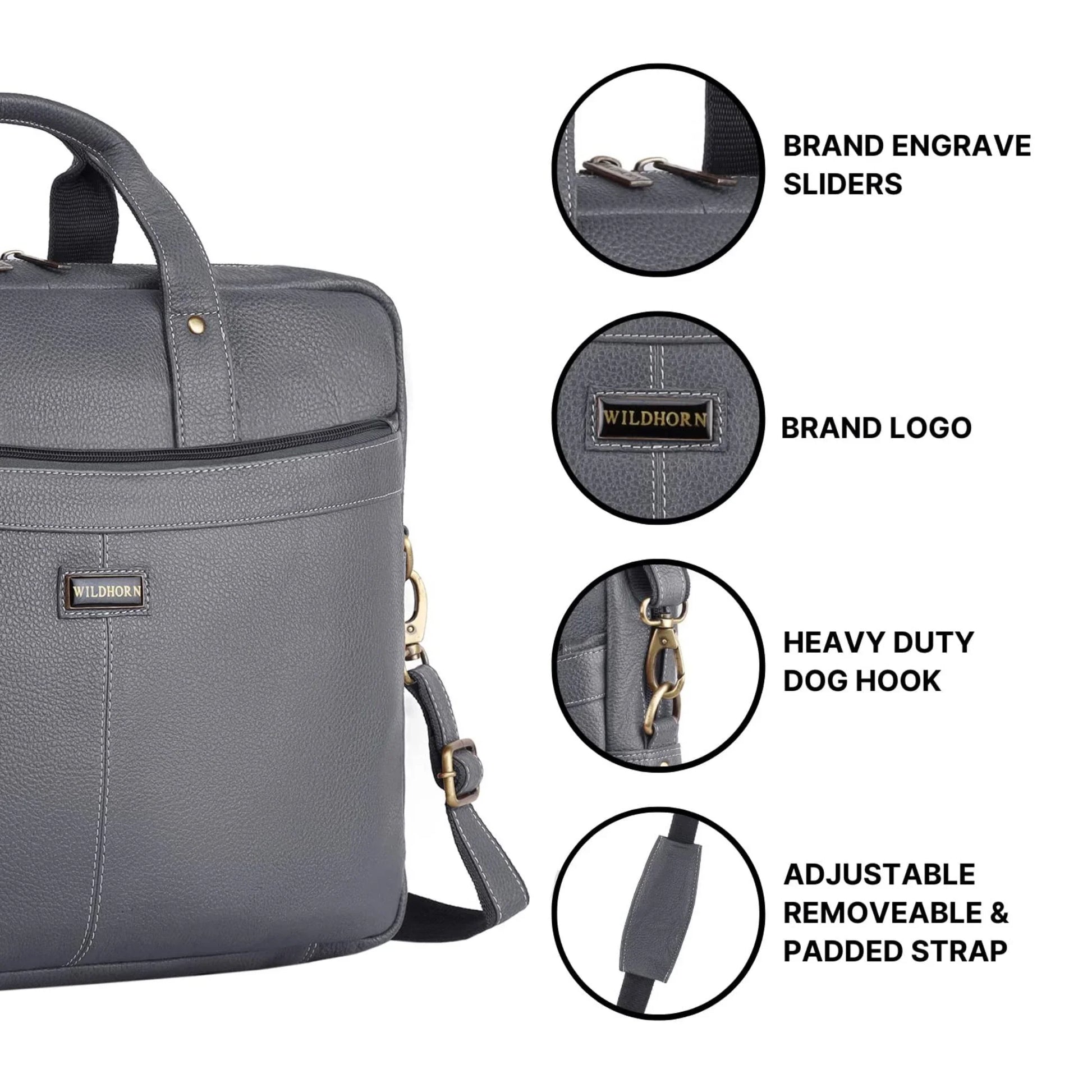 CHESTER Leather Laptop Messenger Bag for Men - WILDHORN