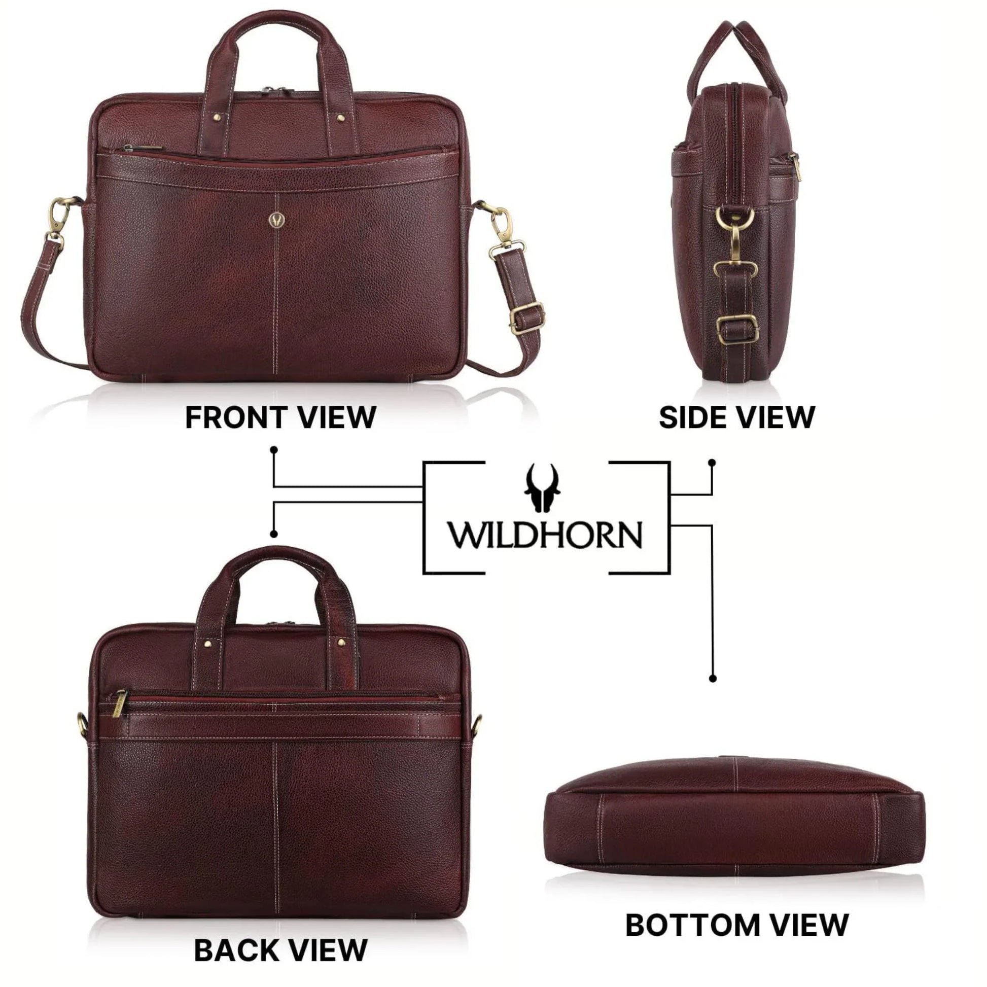 CHESTER Leather Laptop Messenger Bag for Men - WILDHORN