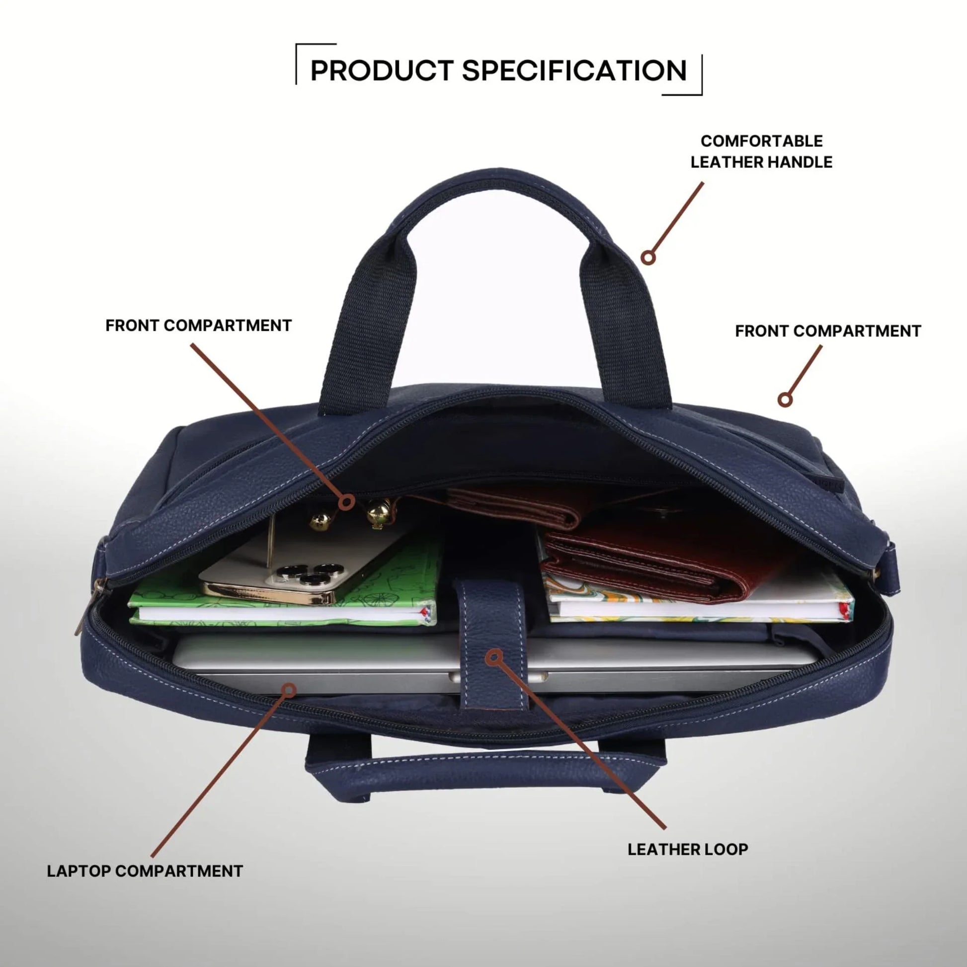 CHESTER Leather Laptop Messenger Bag for Men - WILDHORN