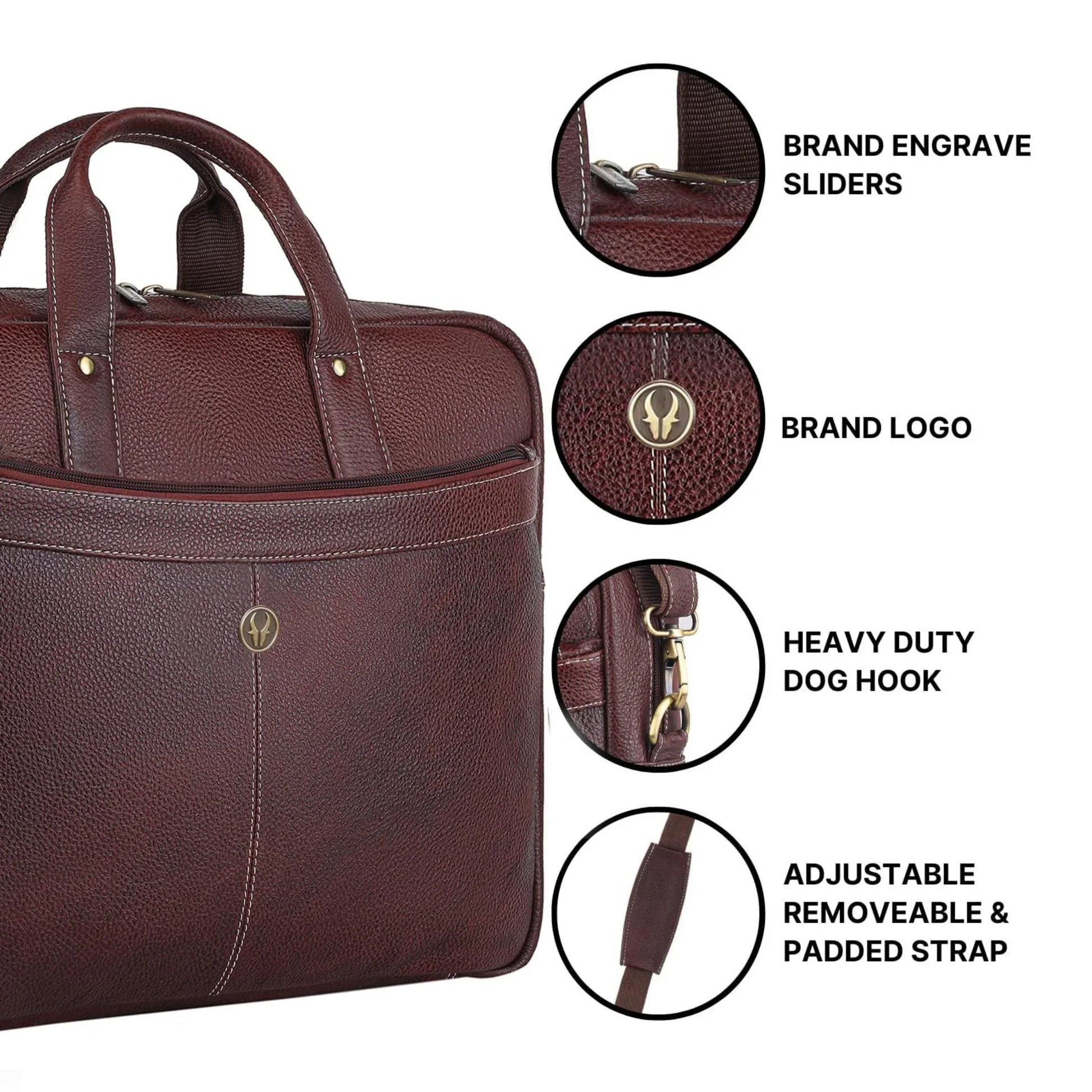 CHESTER Leather Laptop Messenger Bag for Men - WILDHORN