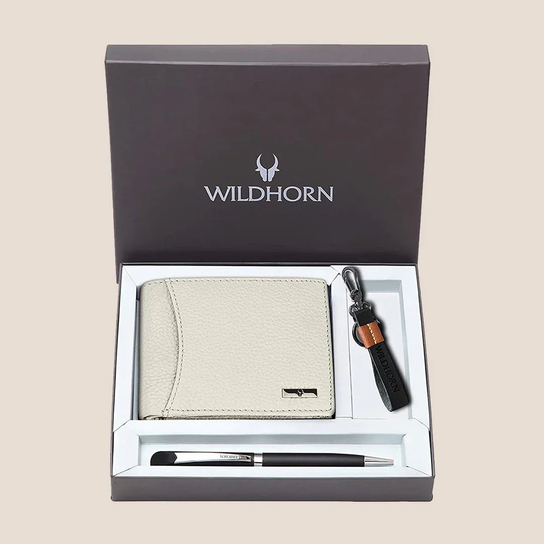 CORDOVA Leather Wallet, Keychain & Pen Gift Hamper for Men - WILDHORN