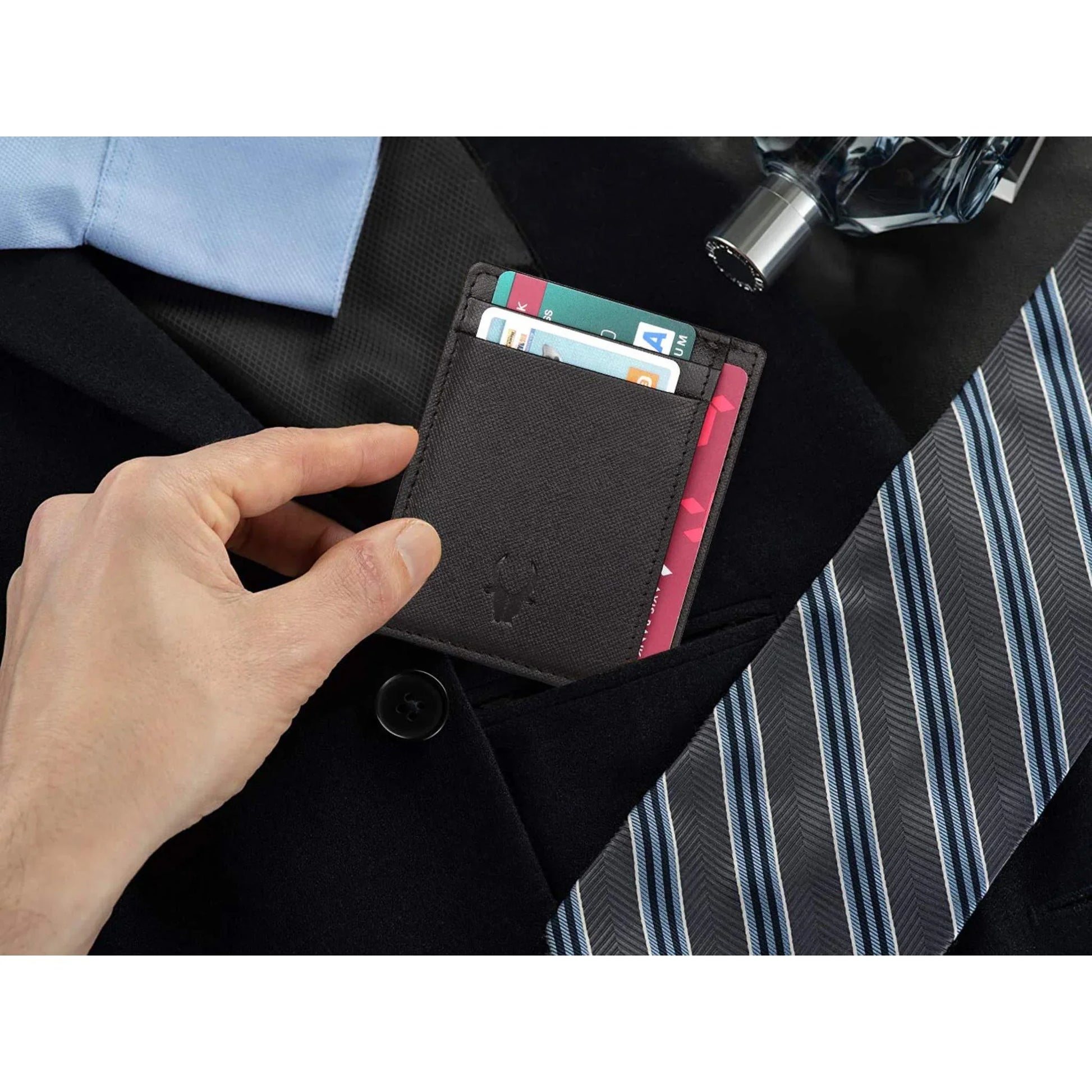 DALLAS RFID Protected Leather Card Holder for Men - WILDHORN