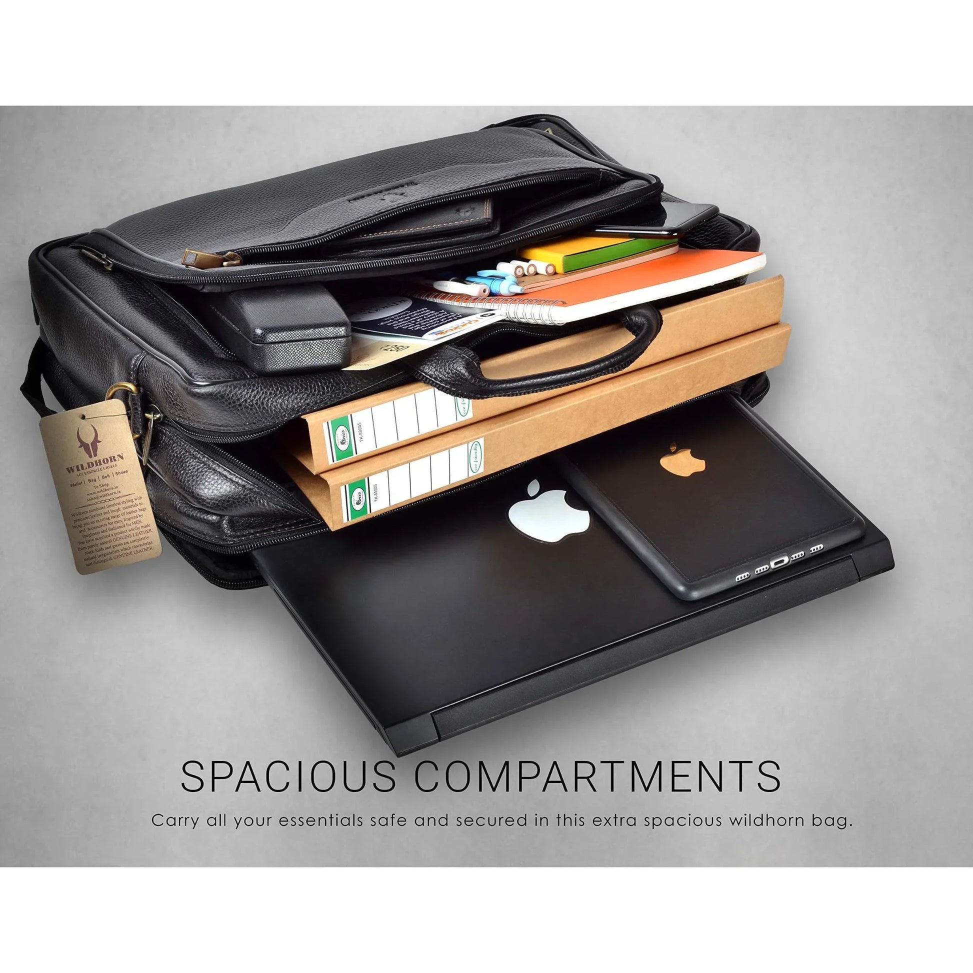 DECLAN Leather Laptop Messenger Bag for Men - WILDHORN