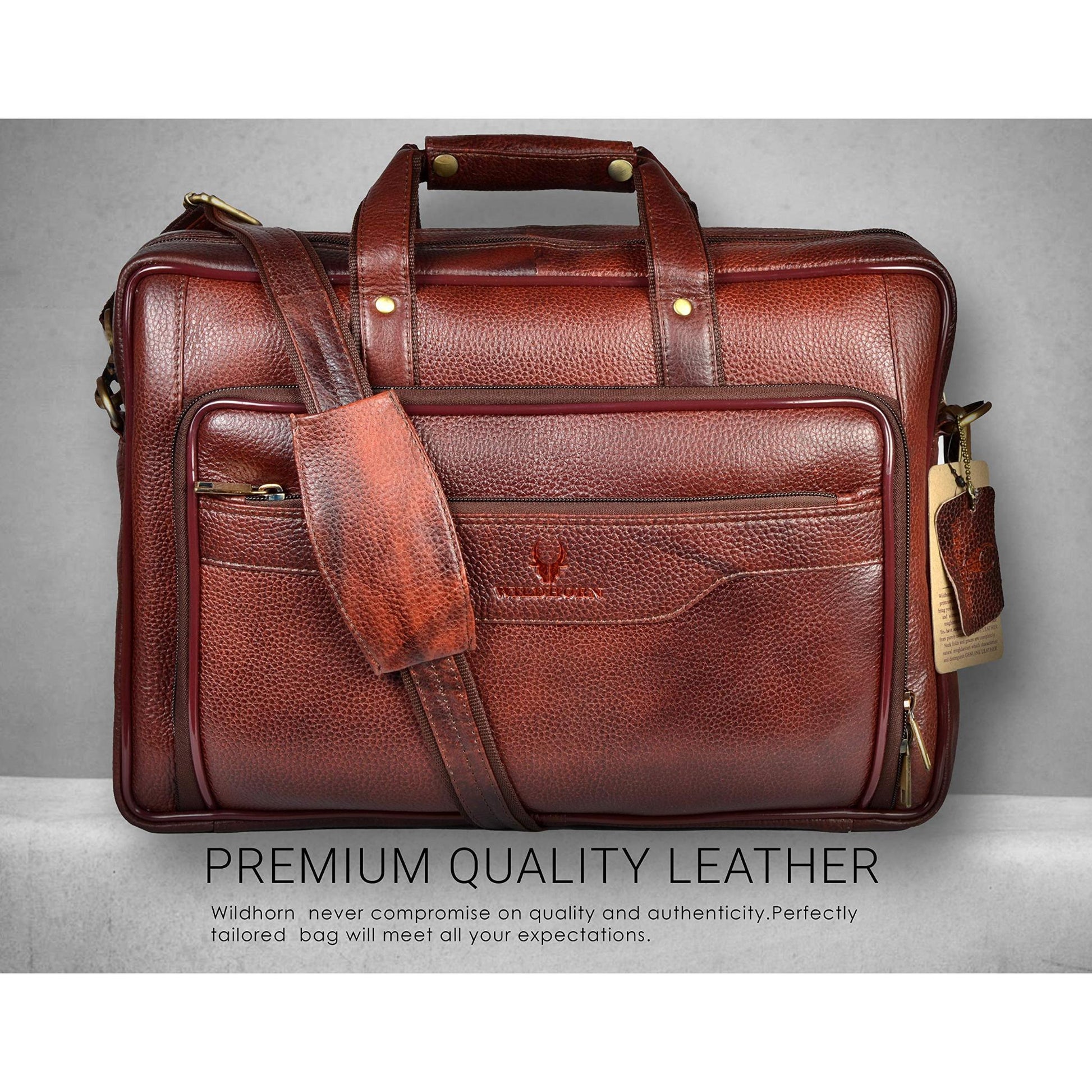 DECLAN Leather Laptop Messenger Bag for Men - WILDHORN