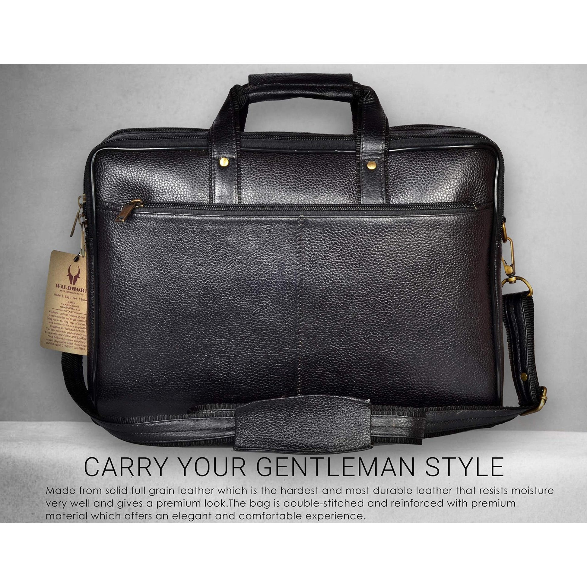 DECLAN Leather Laptop Messenger Bag for Men - WILDHORN