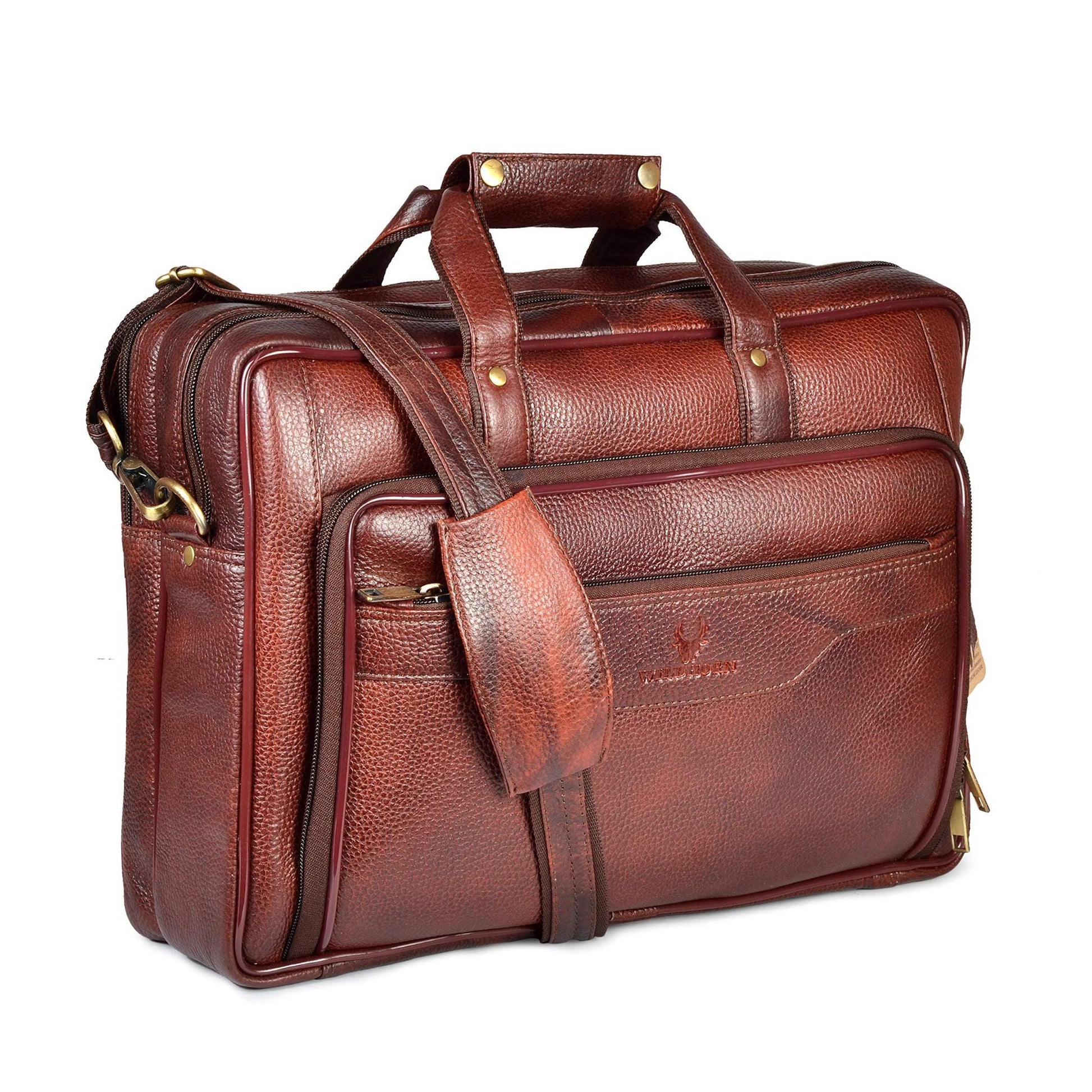 DECLAN Leather Laptop Messenger Bag for Men - WILDHORN