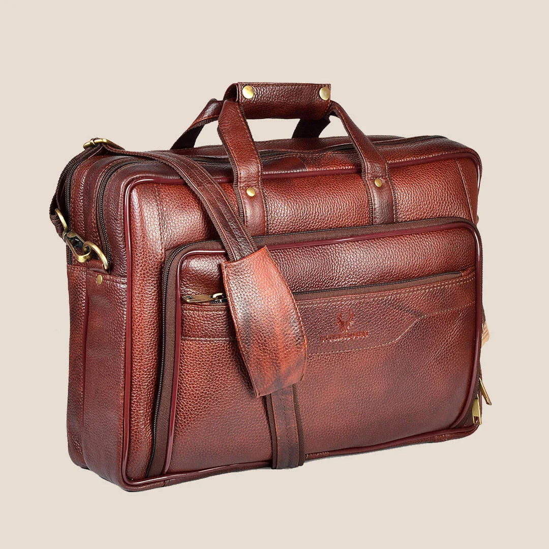 DECLAN Leather Laptop Messenger Bag for Men - WILDHORN