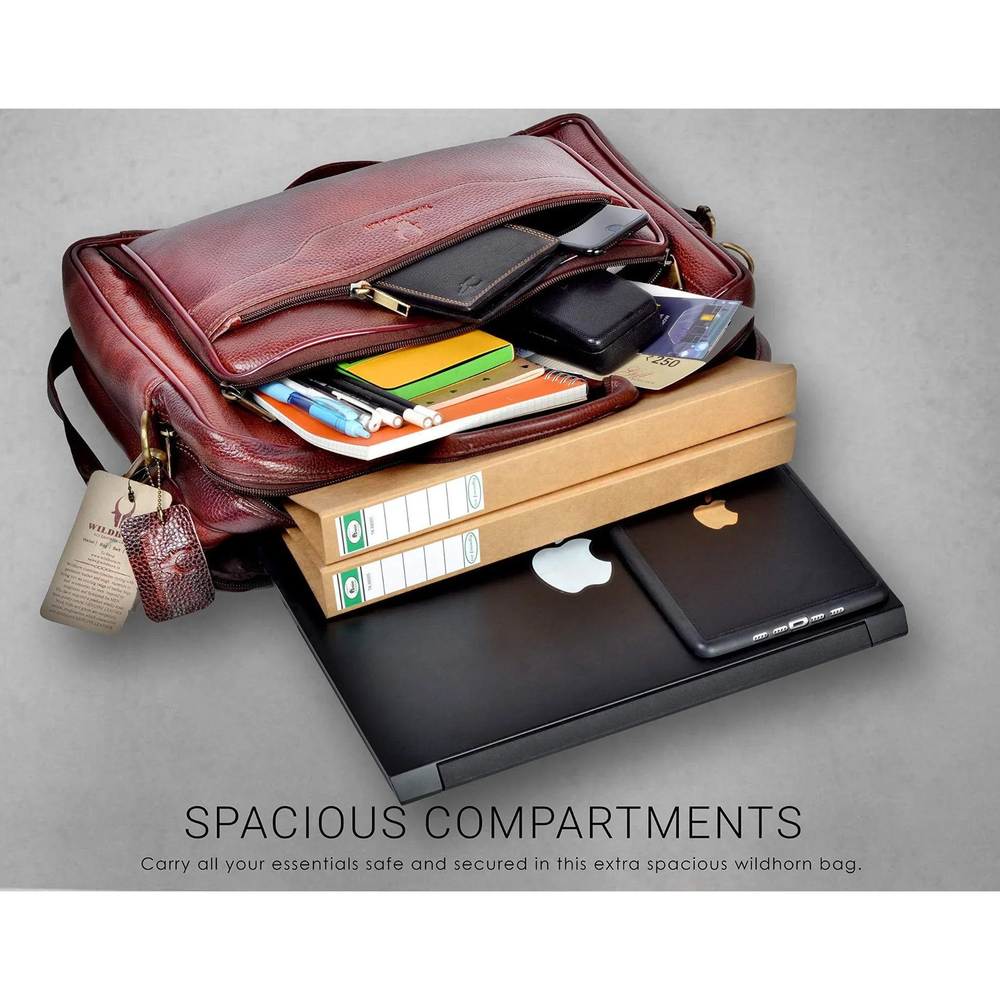 DECLAN Leather Laptop Messenger Bag for Men - WILDHORN