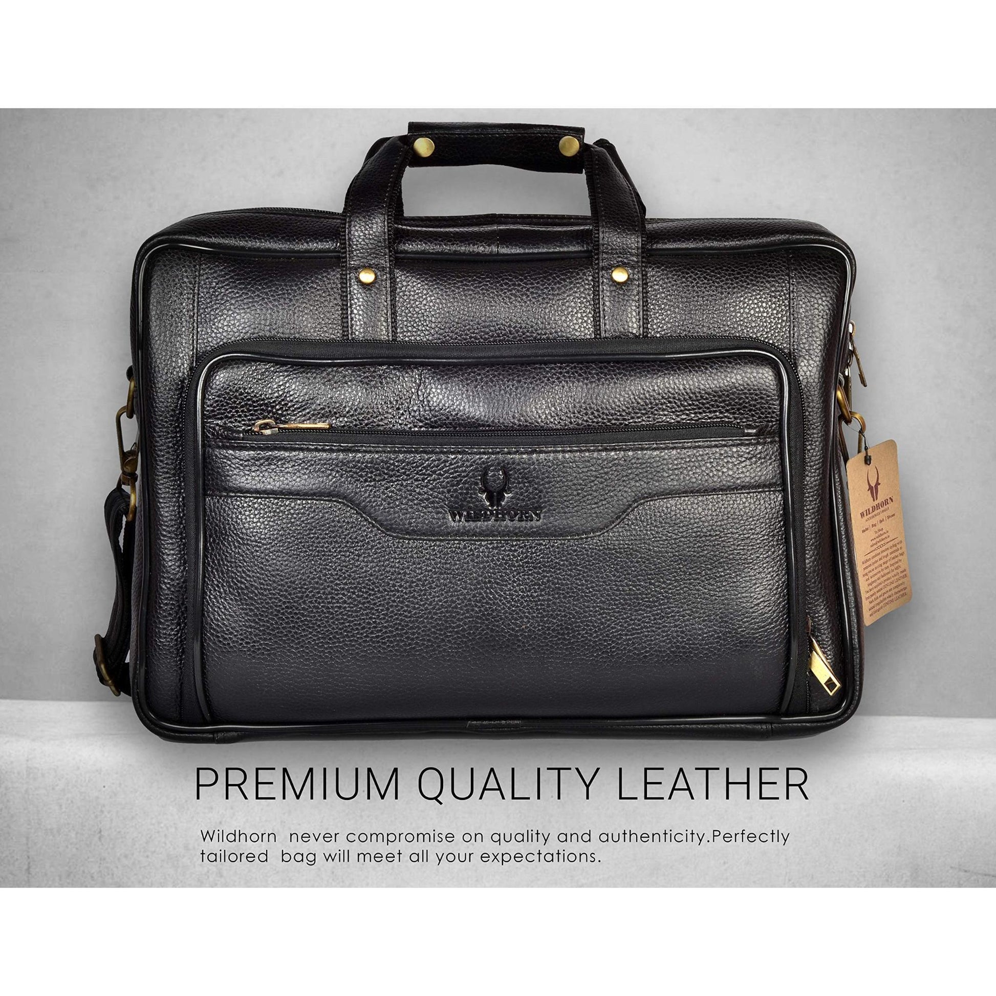 DECLAN Leather Laptop Messenger Bag for Men - WILDHORN