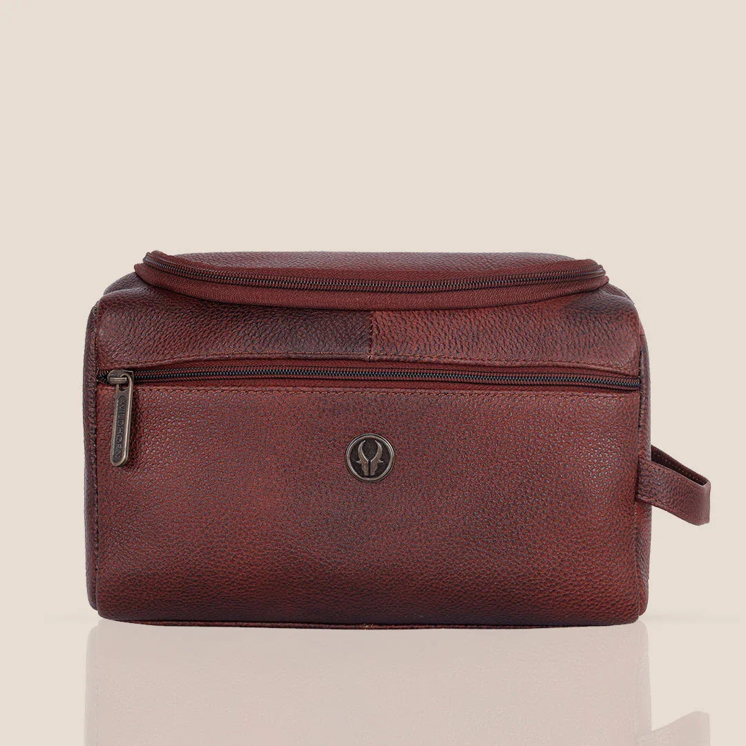 DELTA Leather Toiletry Bag For Men & Women - WILDHORN