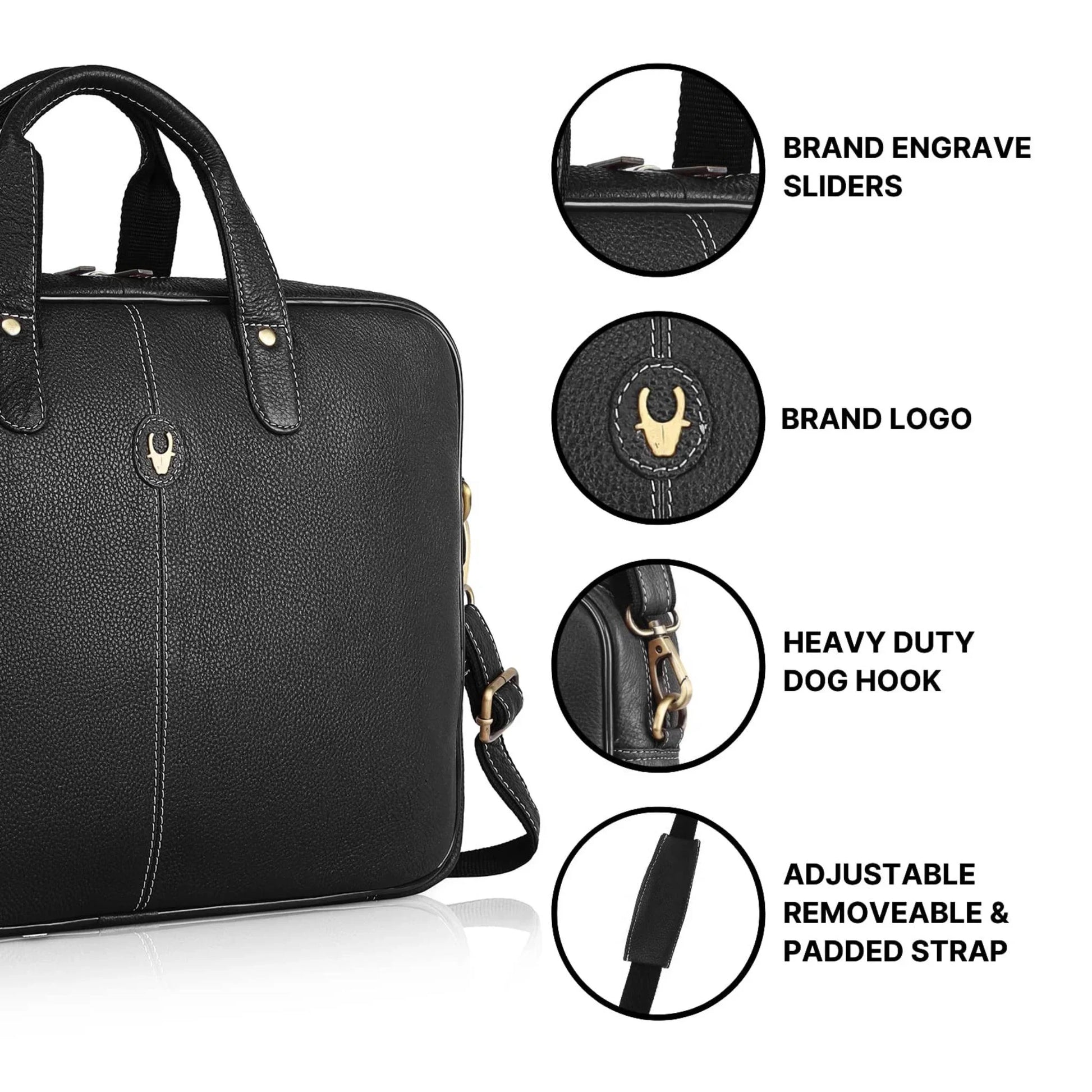 DORCHESTER Leather Laptop Messenger Bag for Men - WILDHORN