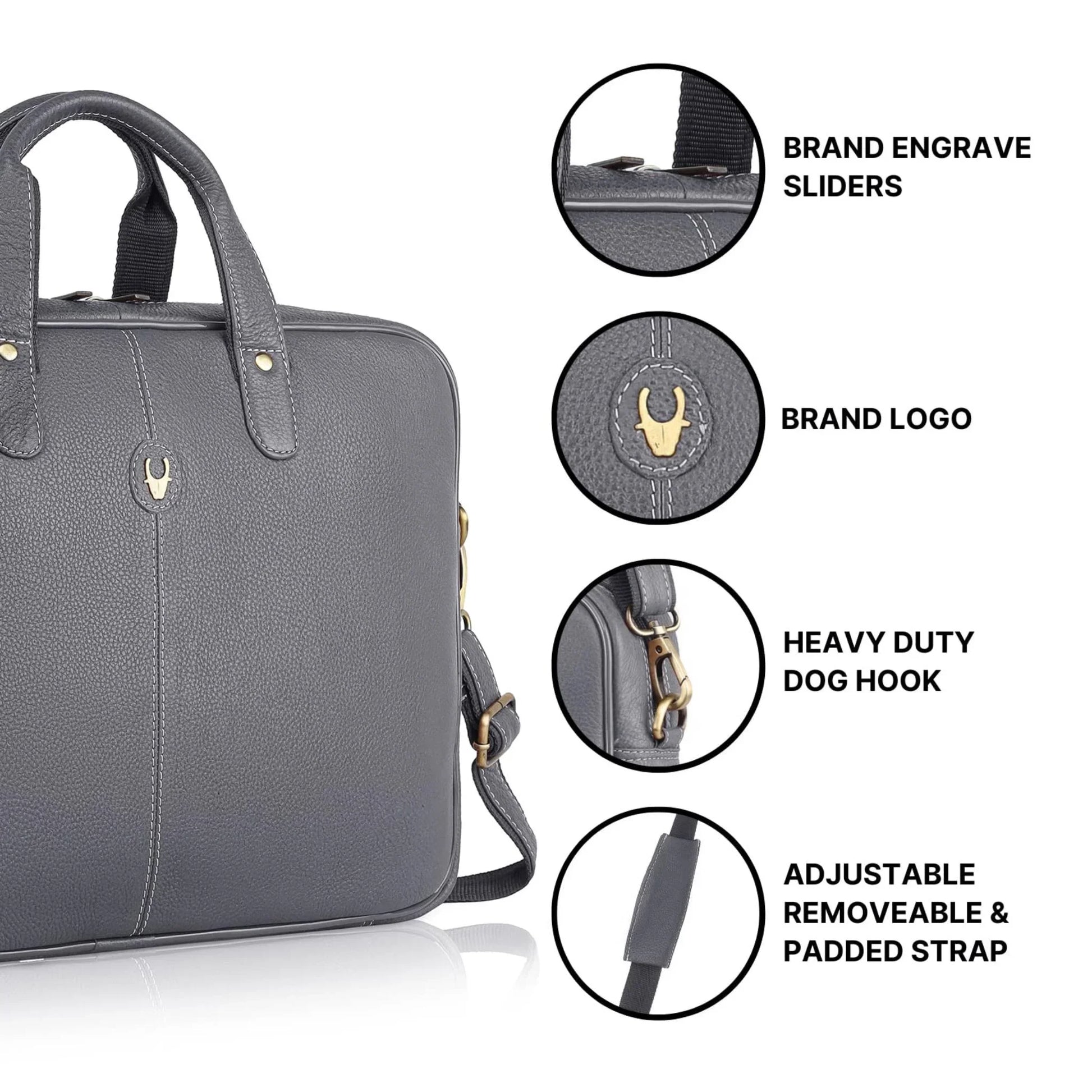 DORCHESTER Leather Laptop Messenger Bag for Men - WILDHORN