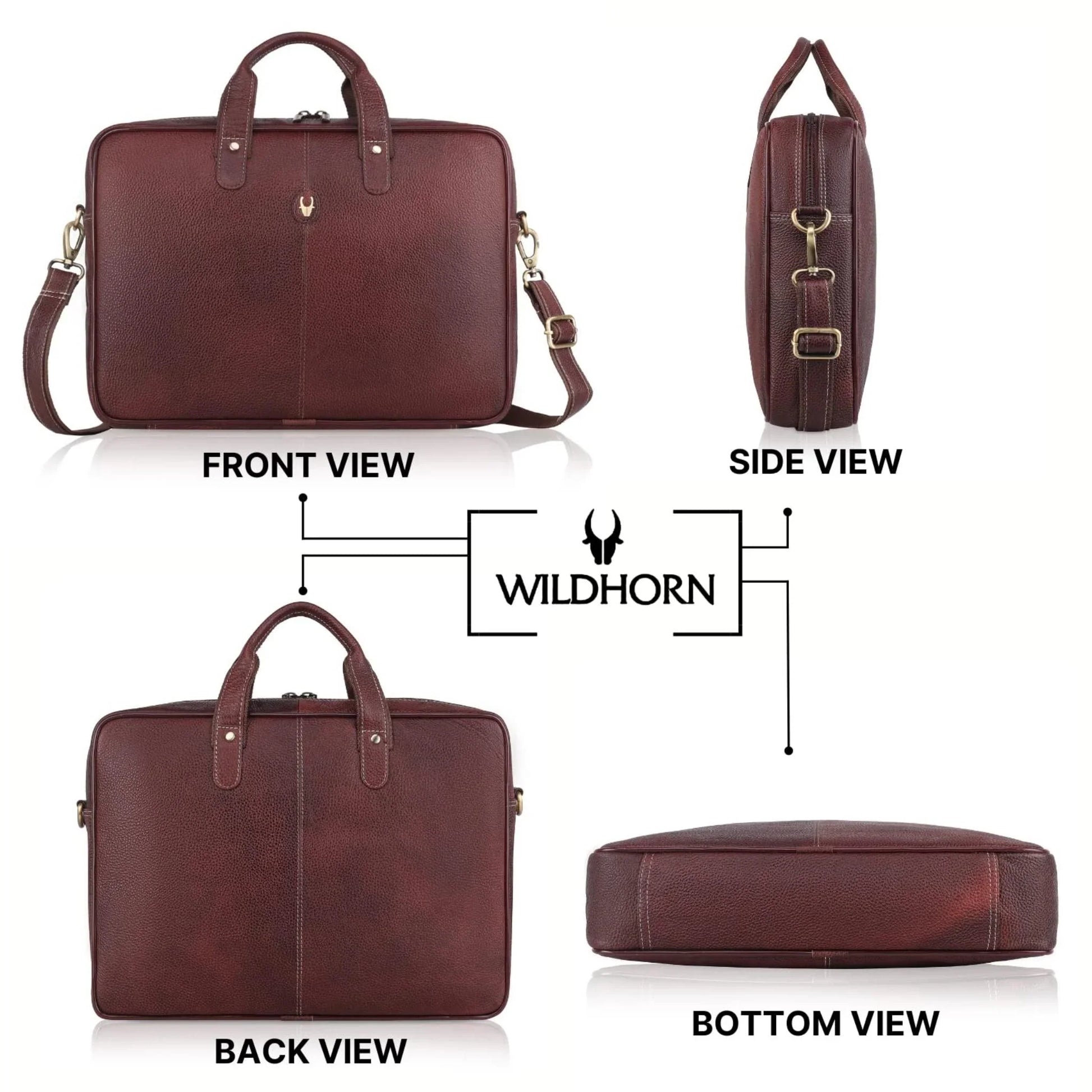 DORCHESTER Leather Laptop Messenger Bag for Men - WILDHORN