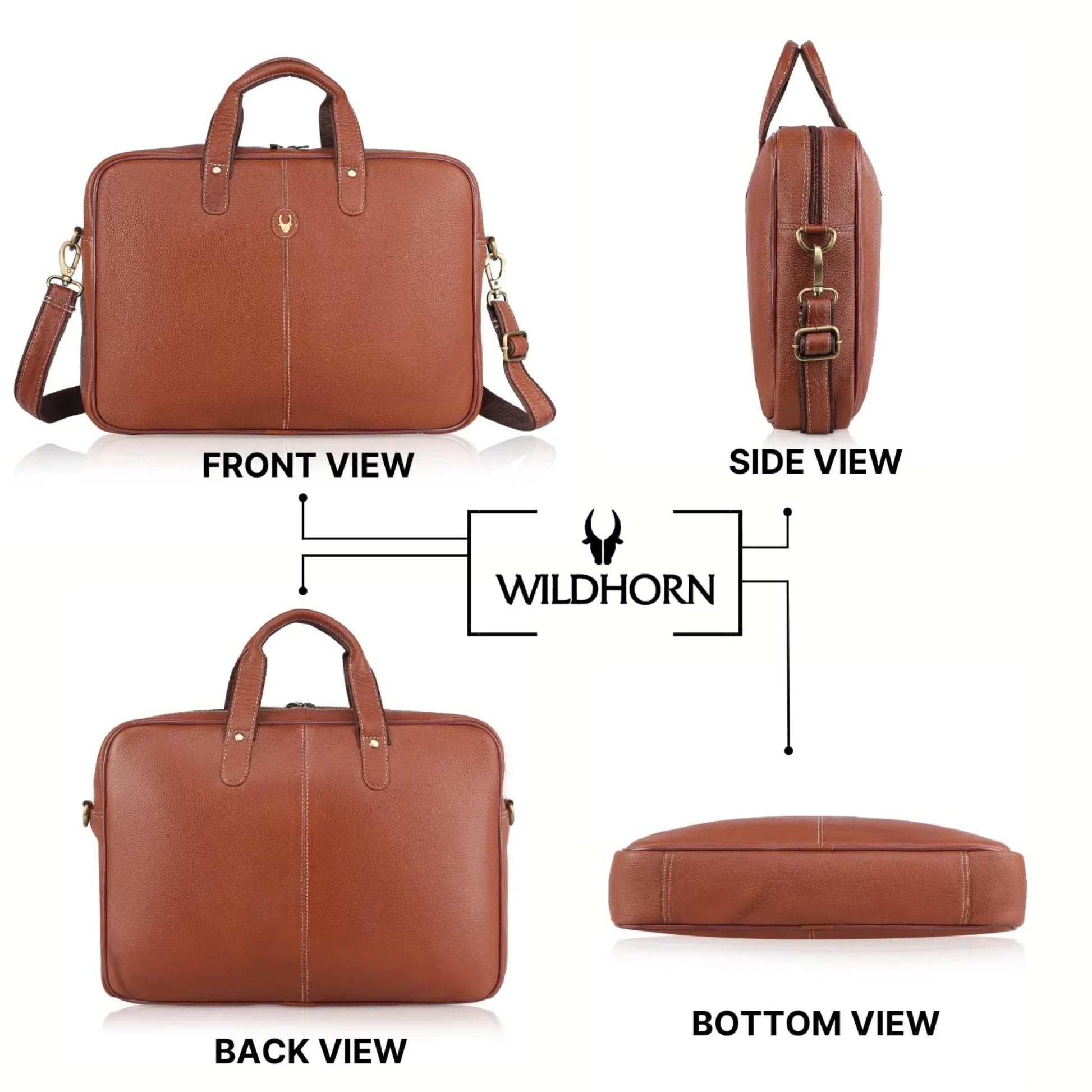 DORCHESTER Leather Laptop Messenger Bag for Men - WILDHORN