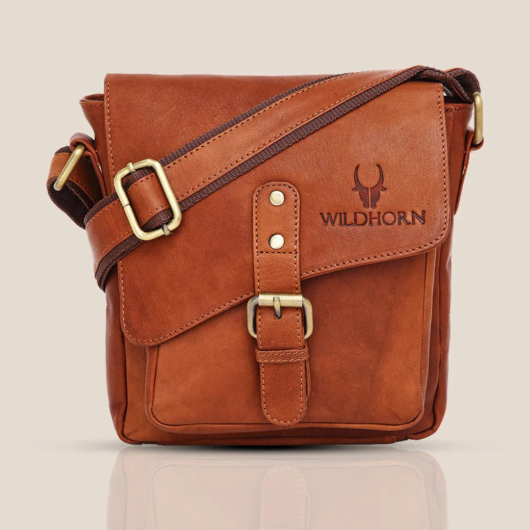 DOVER Leather Sling Bag for Men - WILDHORN