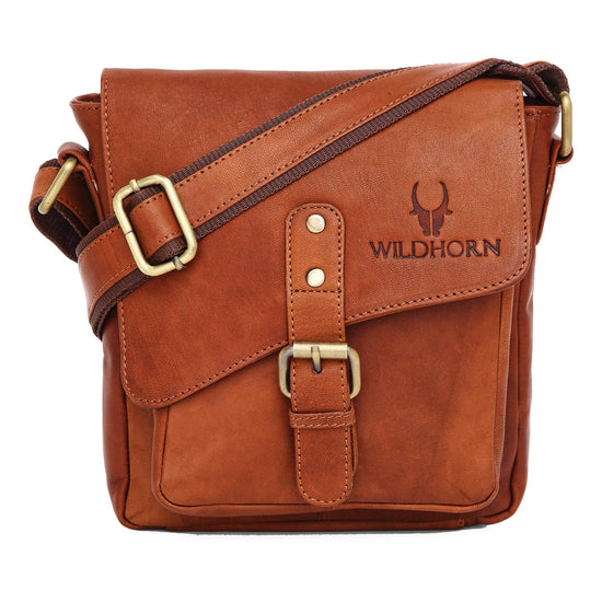 DOVER Leather Sling Bag for Men - WILDHORN