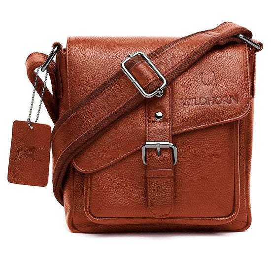 DOVER Leather Sling Bag for Men - WILDHORN