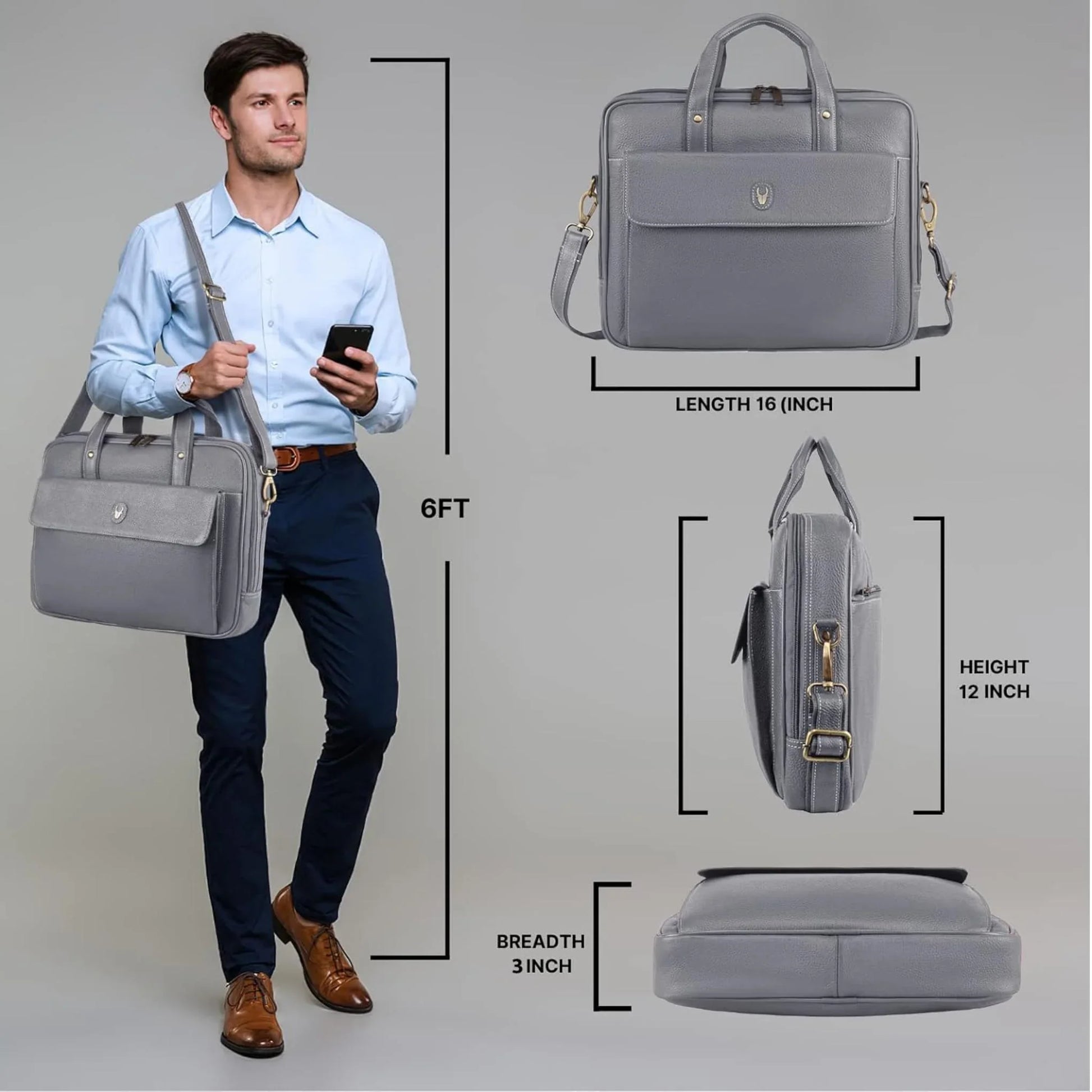 DUCORIUM Leather Laptop Messenger Bag for Men - WILDHORN