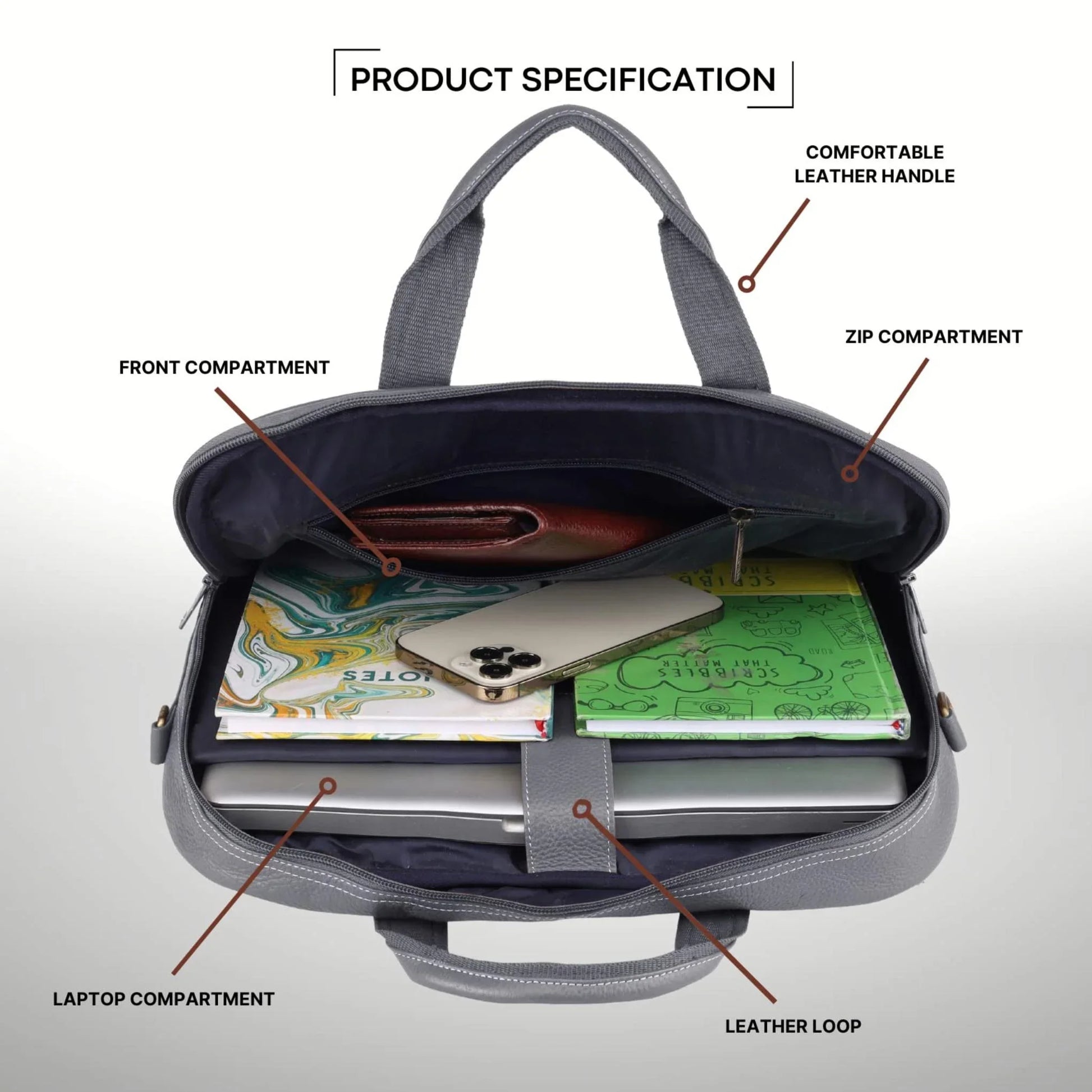 DUCORIUM Leather Laptop Messenger Bag for Men - WILDHORN