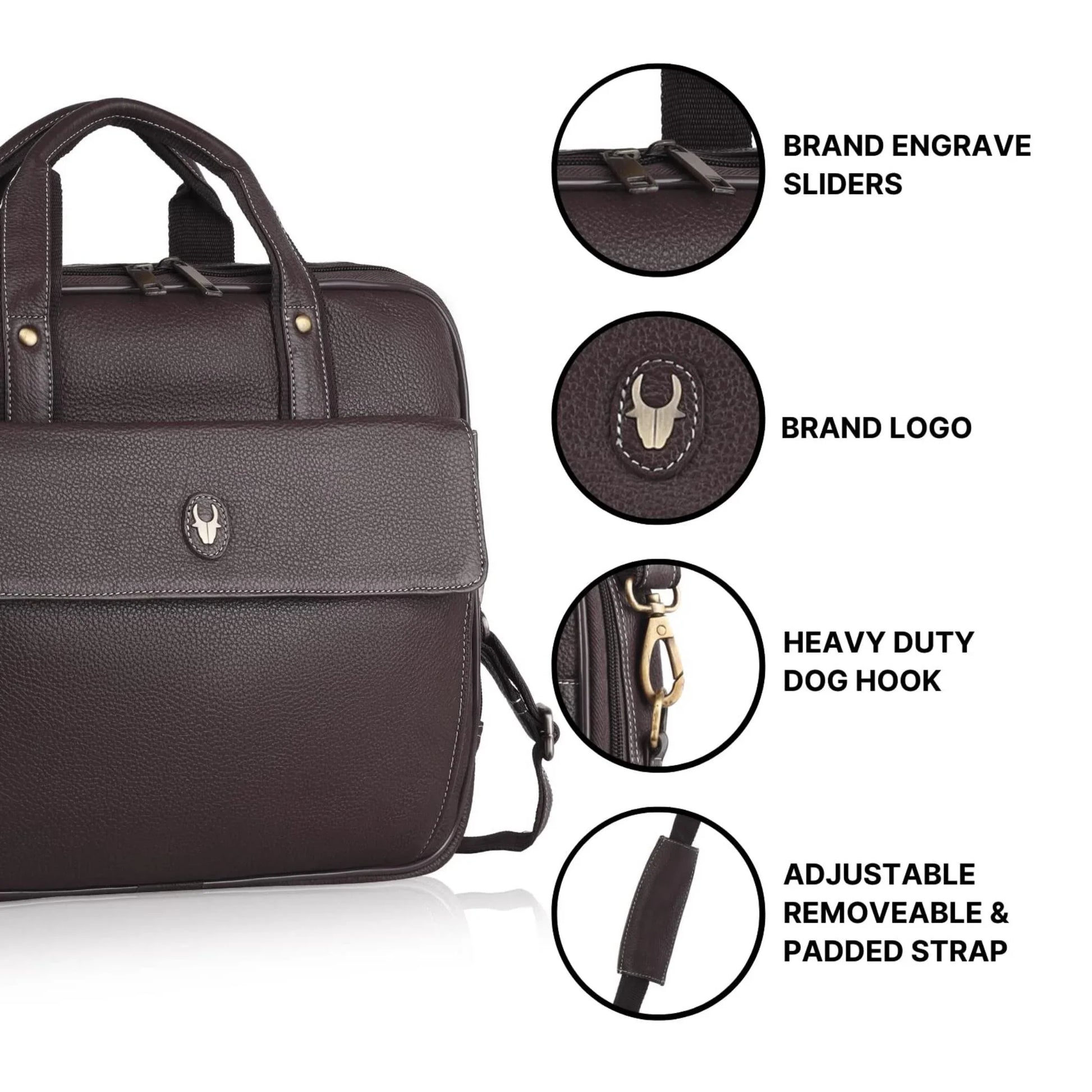 DUCORIUM Leather Laptop Messenger Bag for Men - WILDHORN