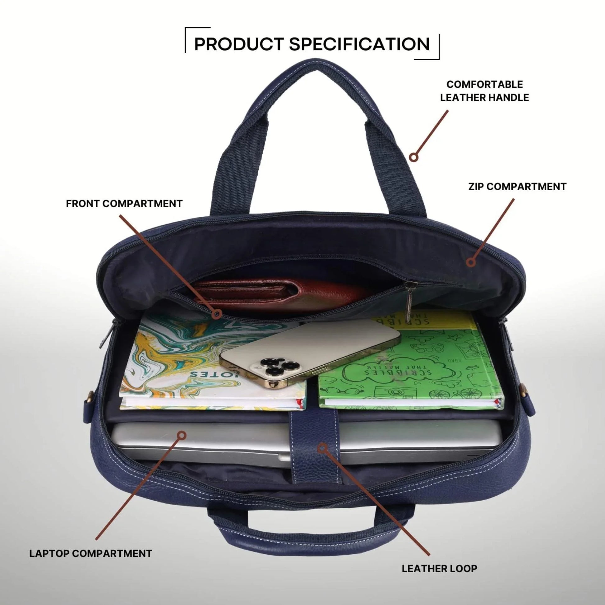DUCORIUM Leather Laptop Messenger Bag for Men - WILDHORN