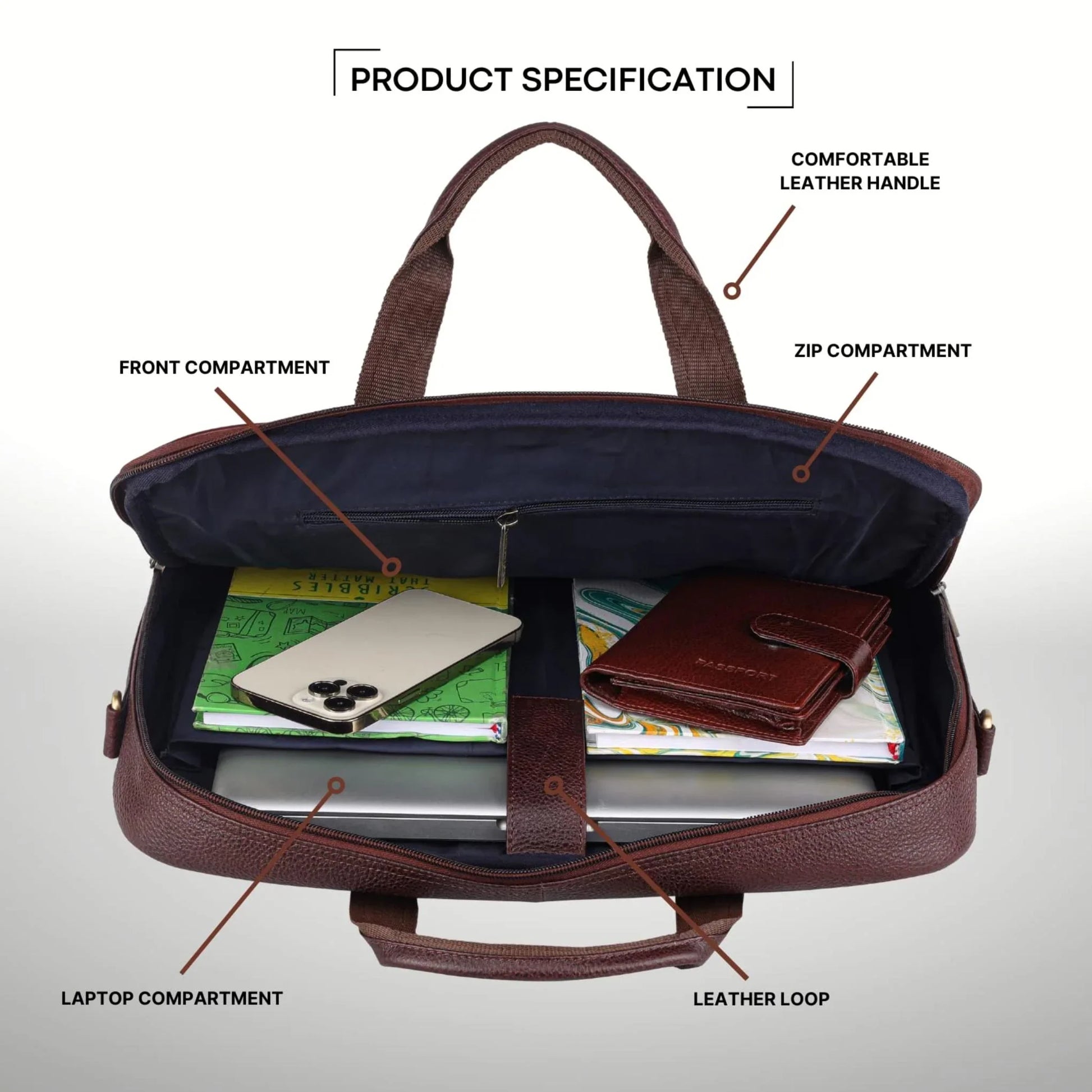 DUCORIUM Leather Laptop Messenger Bag for Men - WILDHORN