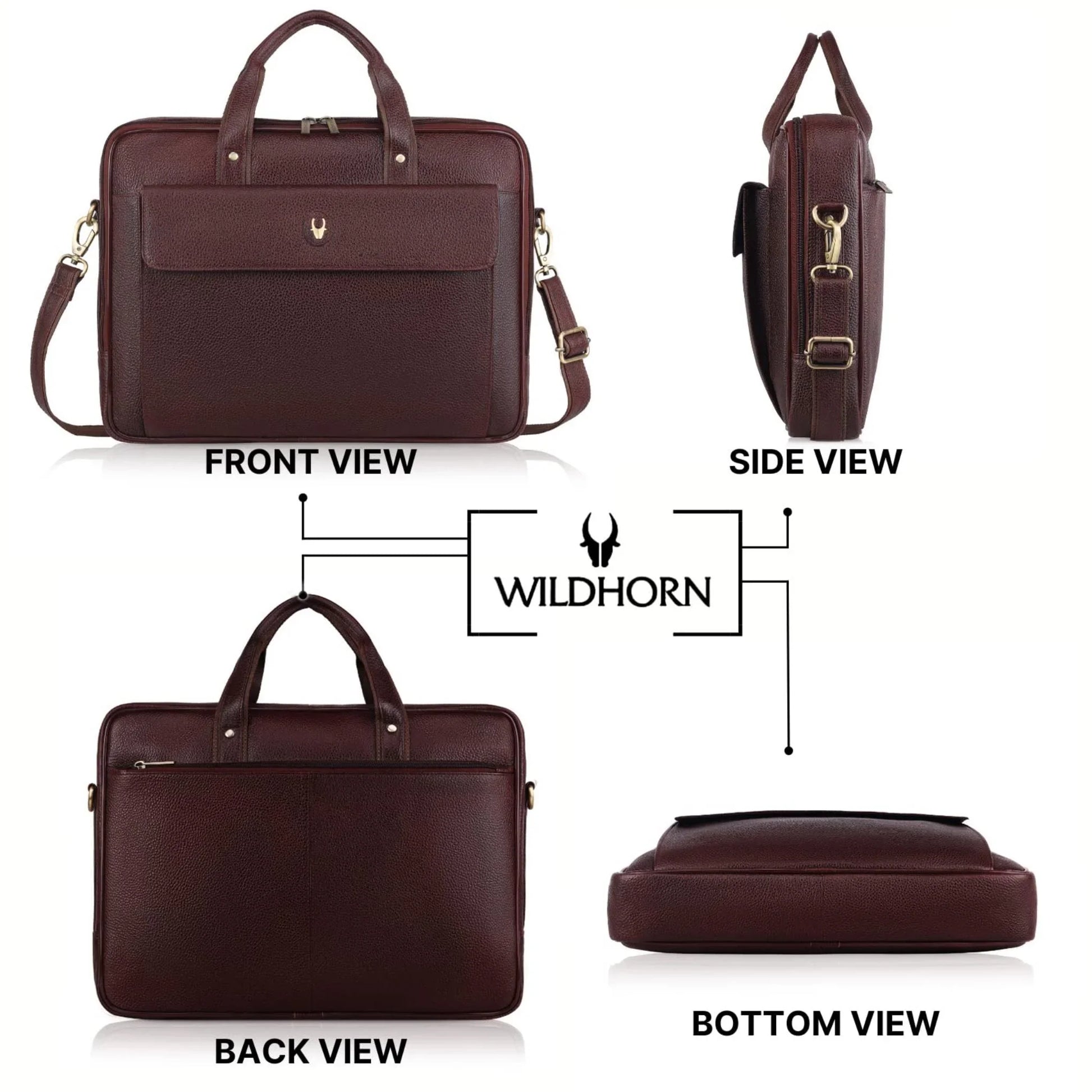 DUCORIUM Leather Laptop Messenger Bag for Men - WILDHORN