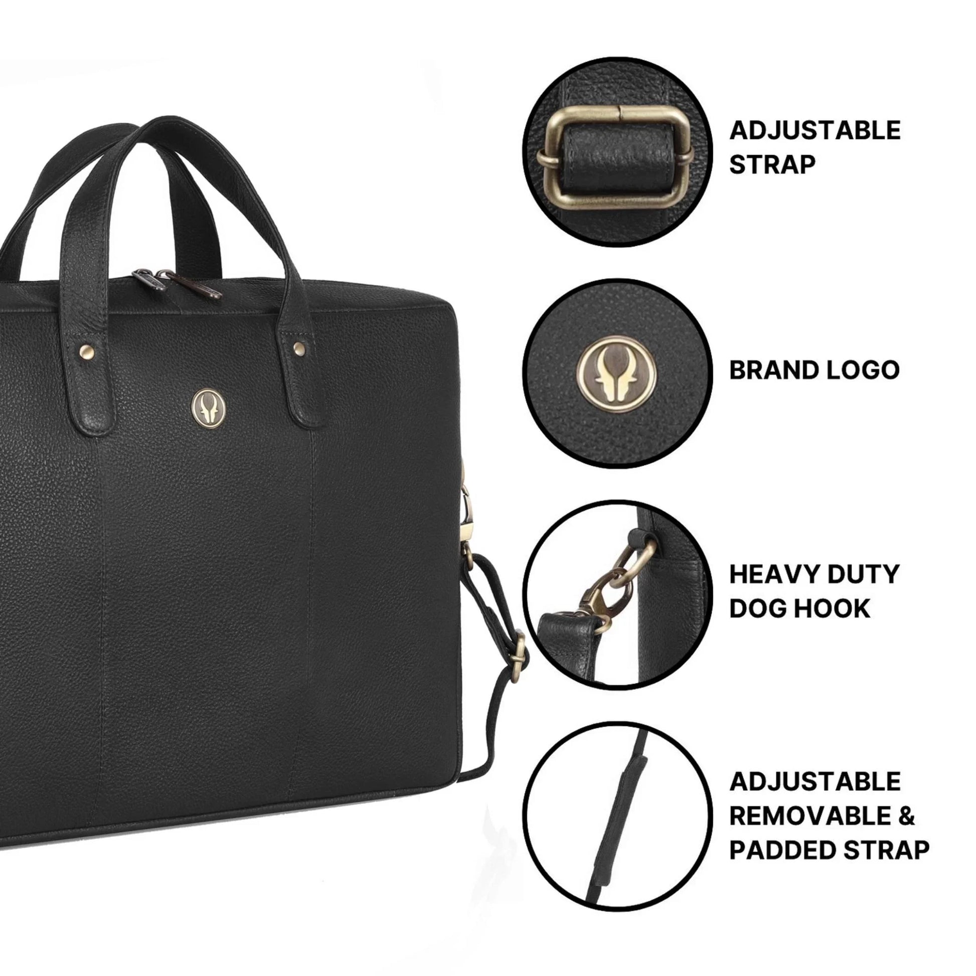 EVANDER Leather Laptop Messenger Bag for Men - WILDHORN