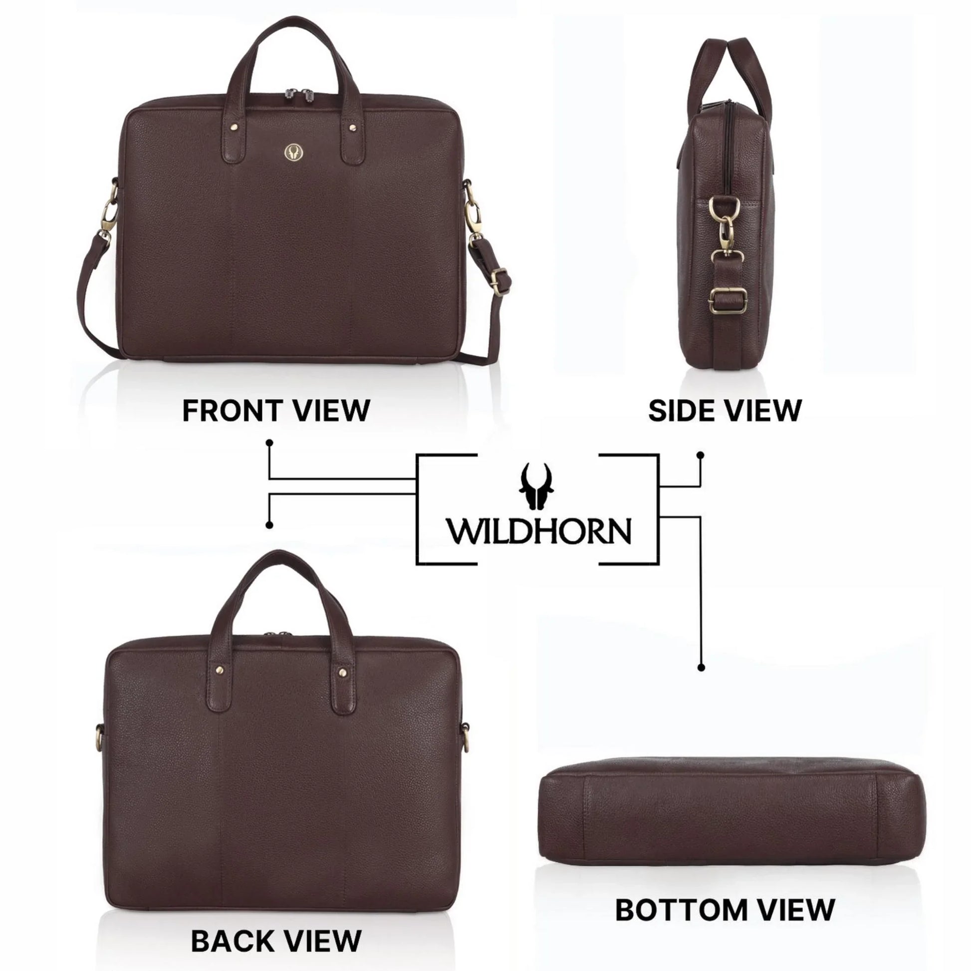 EVANDER Leather Laptop Messenger Bag for Men - WILDHORN