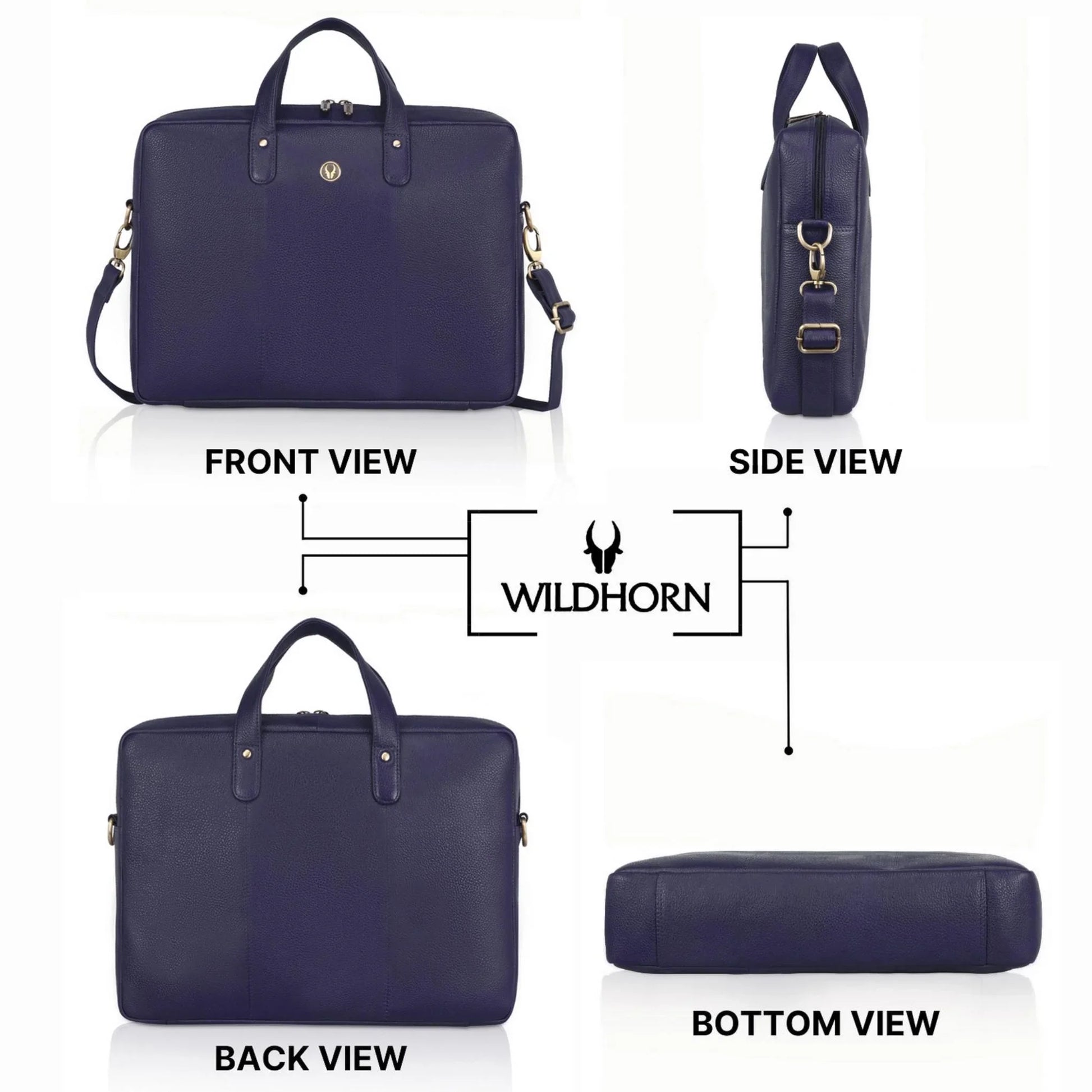 EVANDER Leather Laptop Messenger Bag for Men - WILDHORN