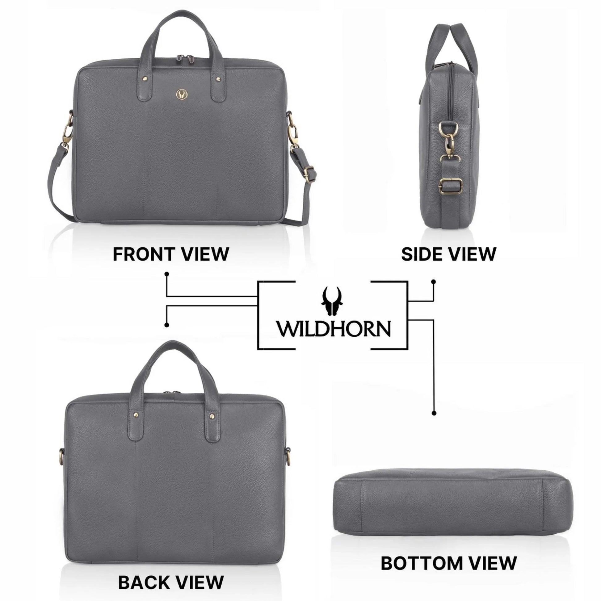 EVANDER Leather Laptop Messenger Bag for Men - WILDHORN