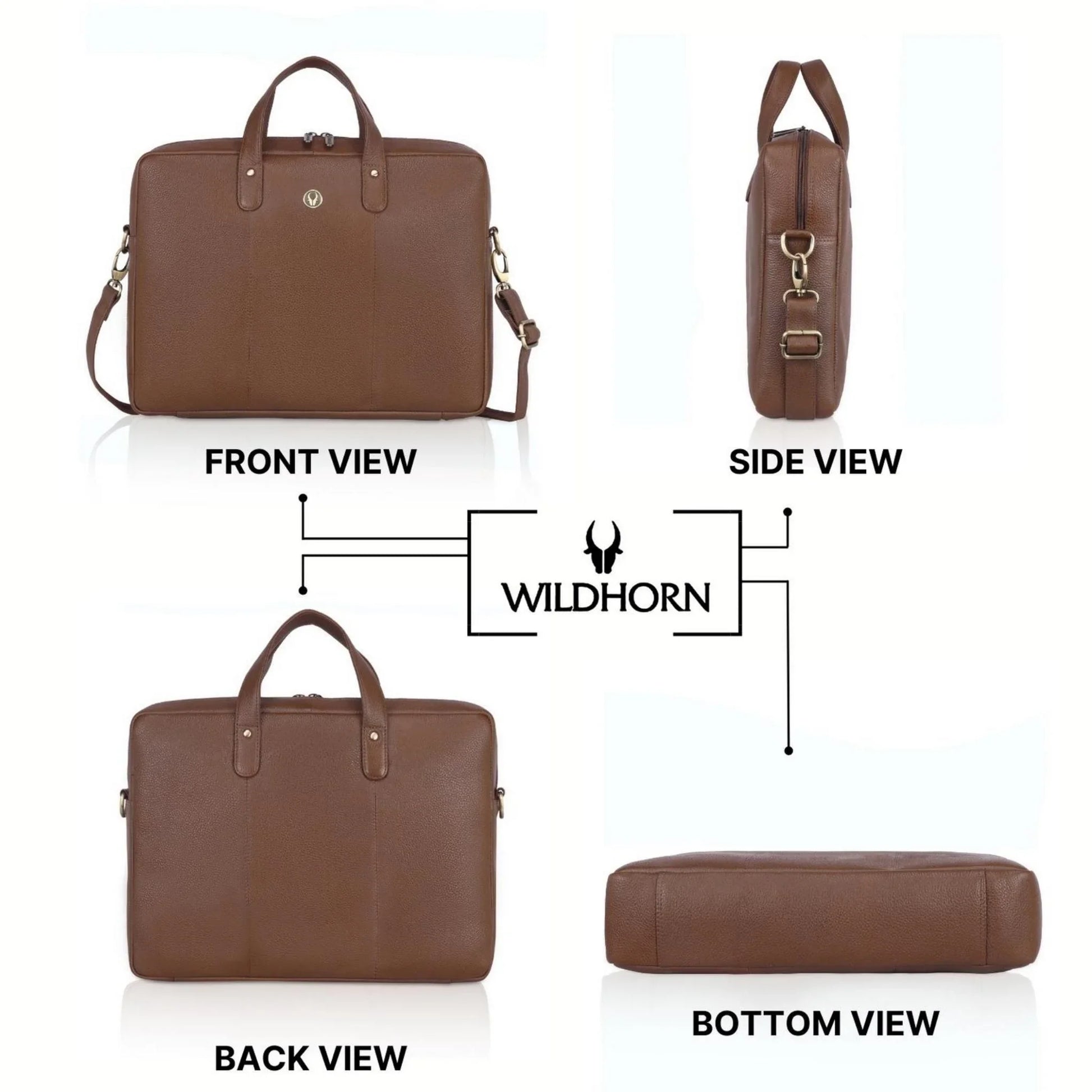 EVANDER Leather Laptop Messenger Bag for Men - WILDHORN
