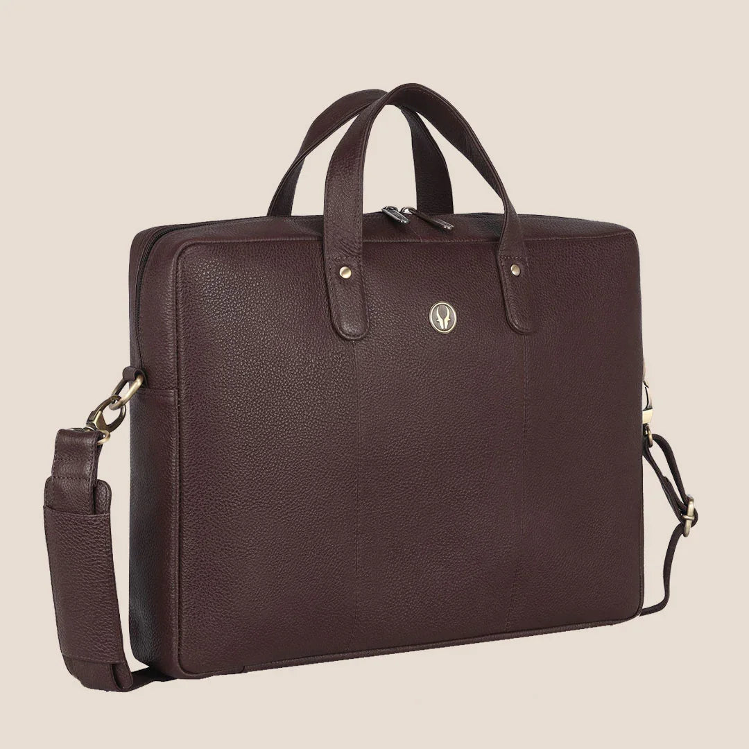 EVANDER Leather Laptop Messenger Bag for Men - WILDHORN