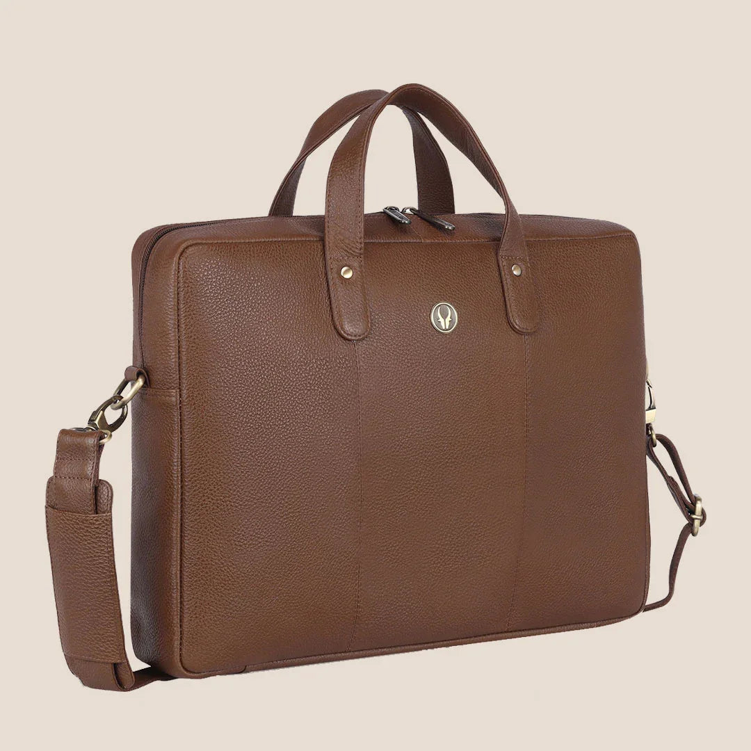 EVANDER Leather Laptop Messenger Bag for Men - WILDHORN