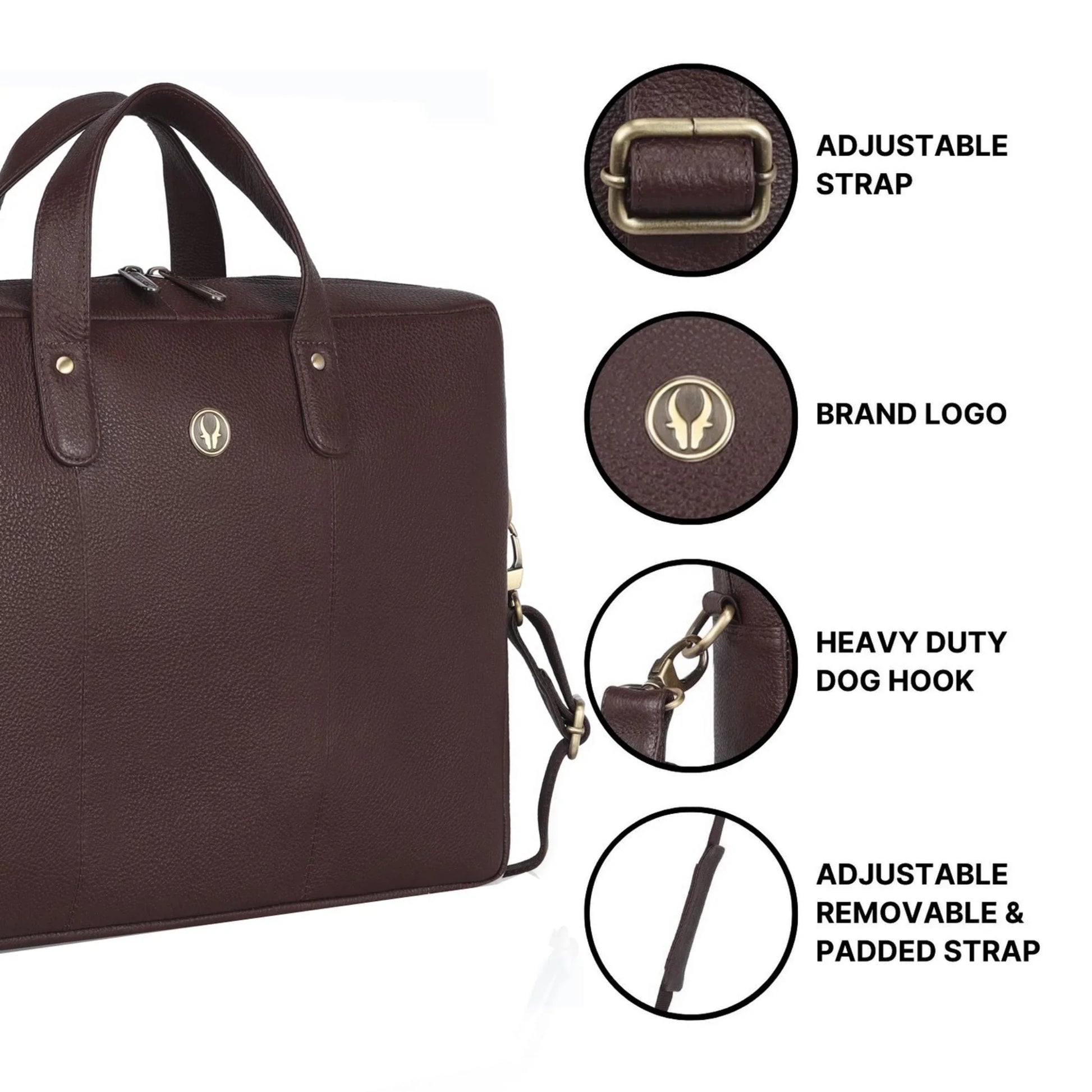 EVANDER Leather Laptop Messenger Bag for Men - WILDHORN